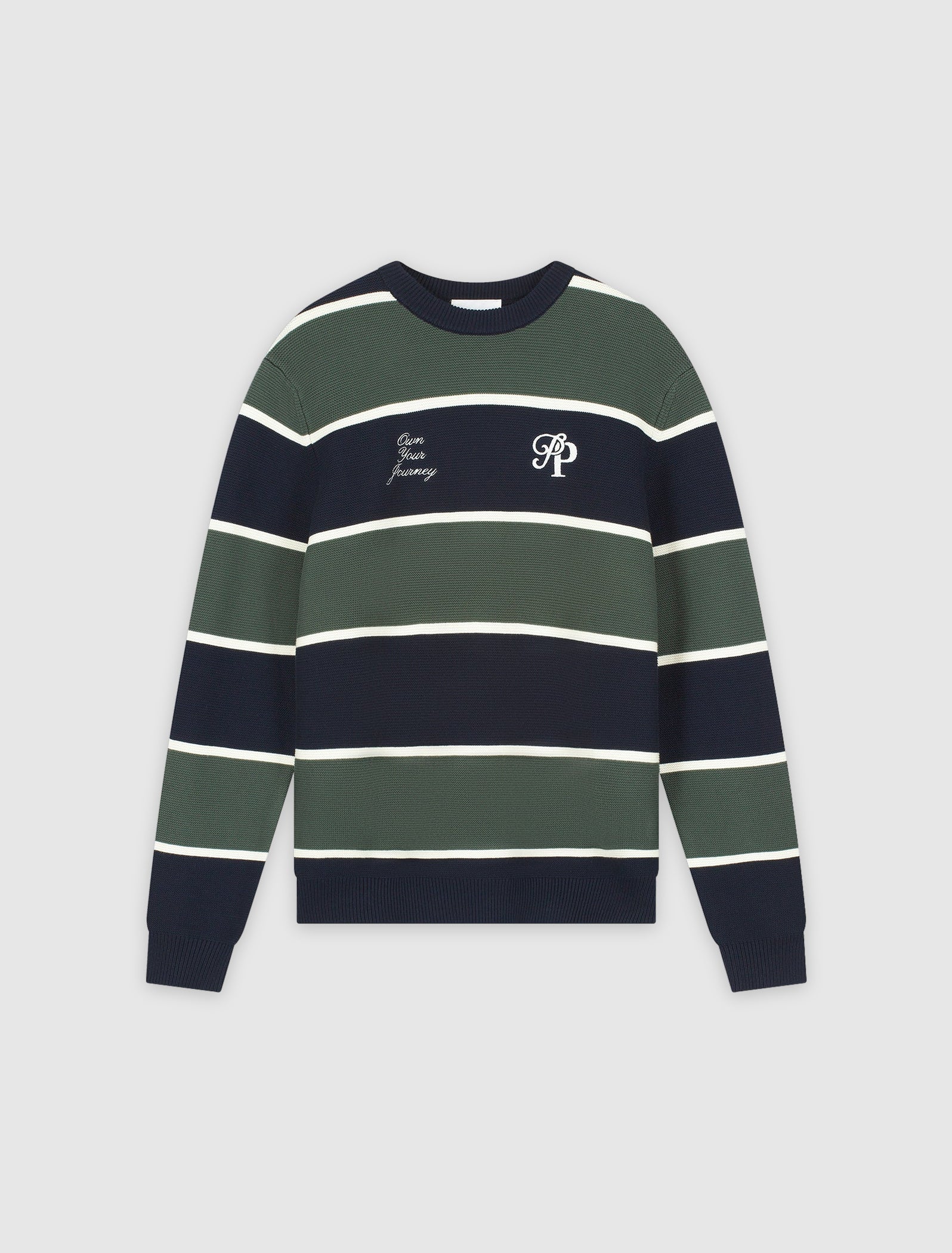 Striped Knit Sweater | Dark Navy