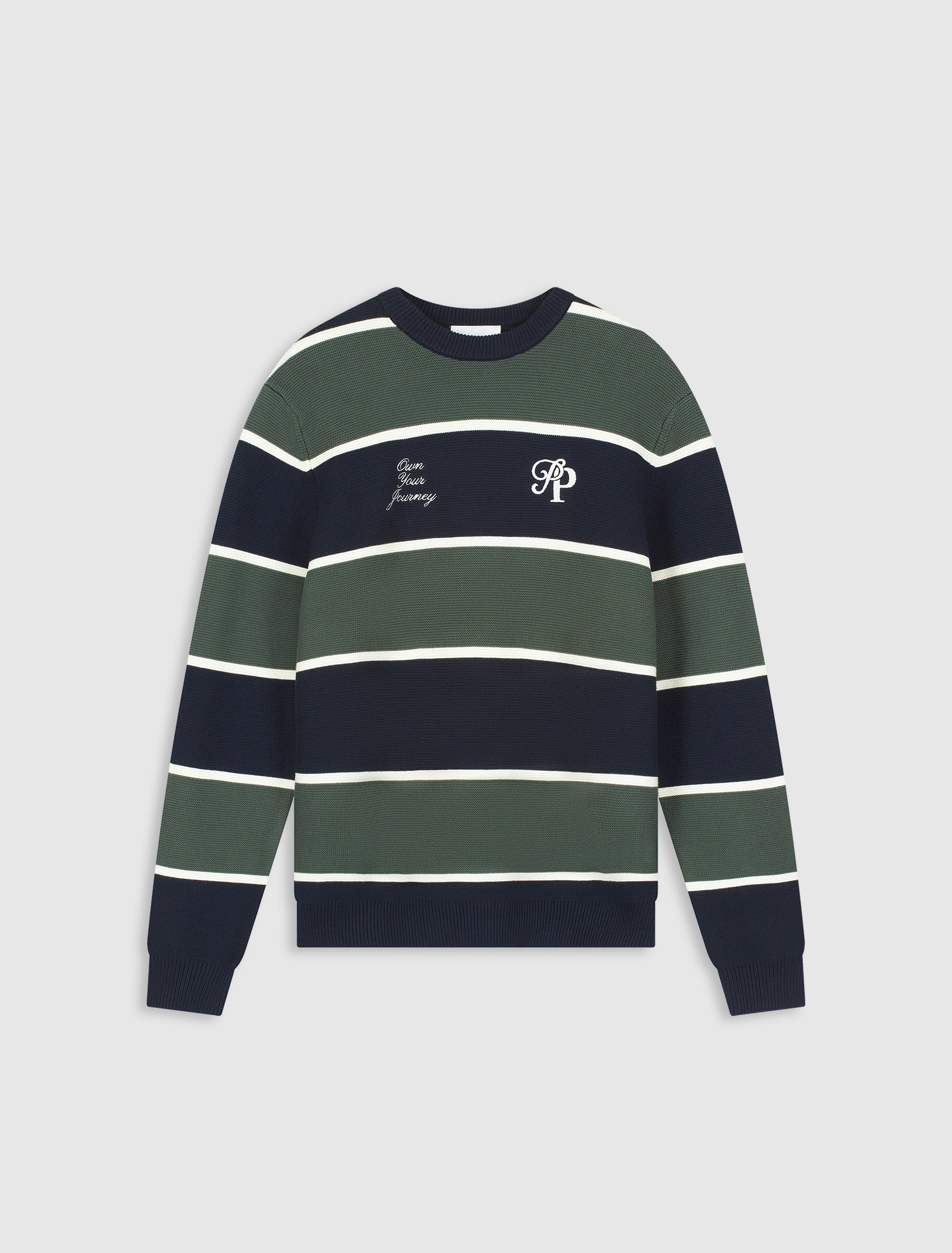 Striped Knit Sweater | Dark Navy