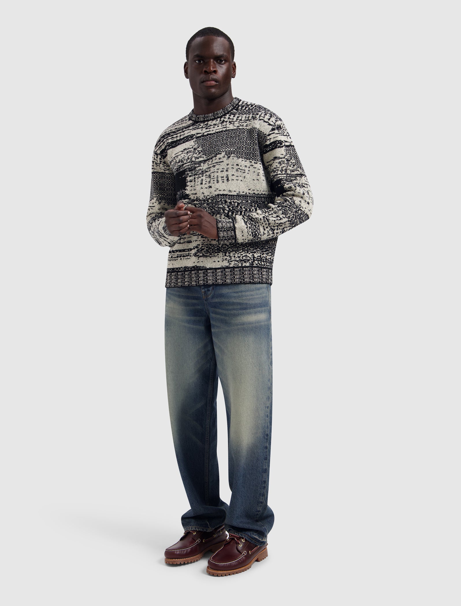 Jacquard Knit Sweater | Black