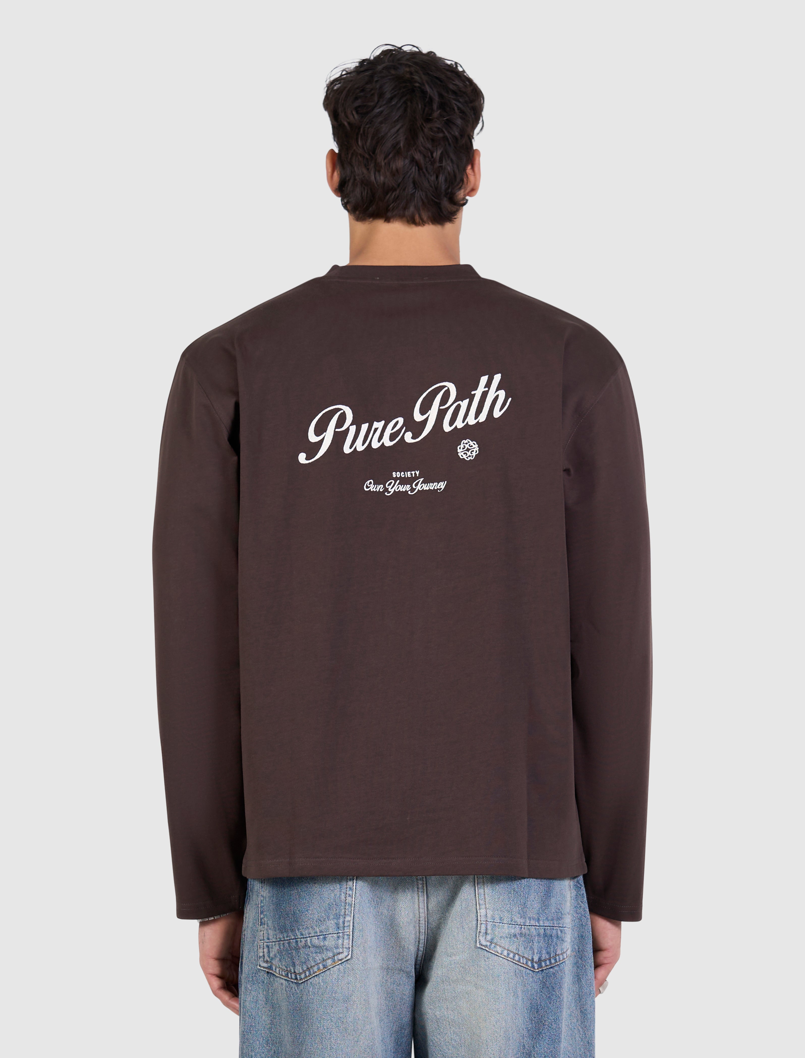 Society Longsleeve T-shirt | Dark Brown