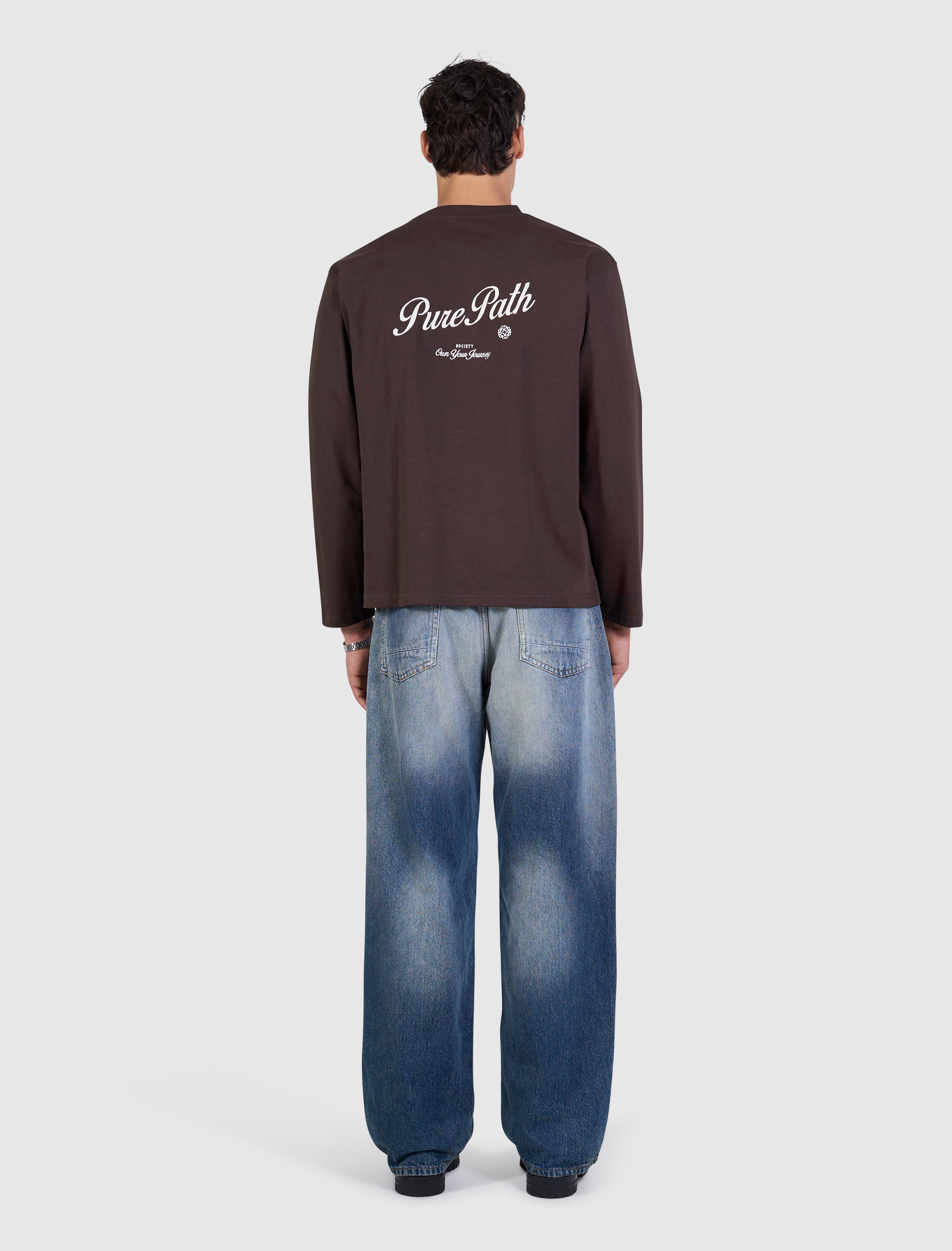 Society Longsleeve T-shirt | Dark Brown