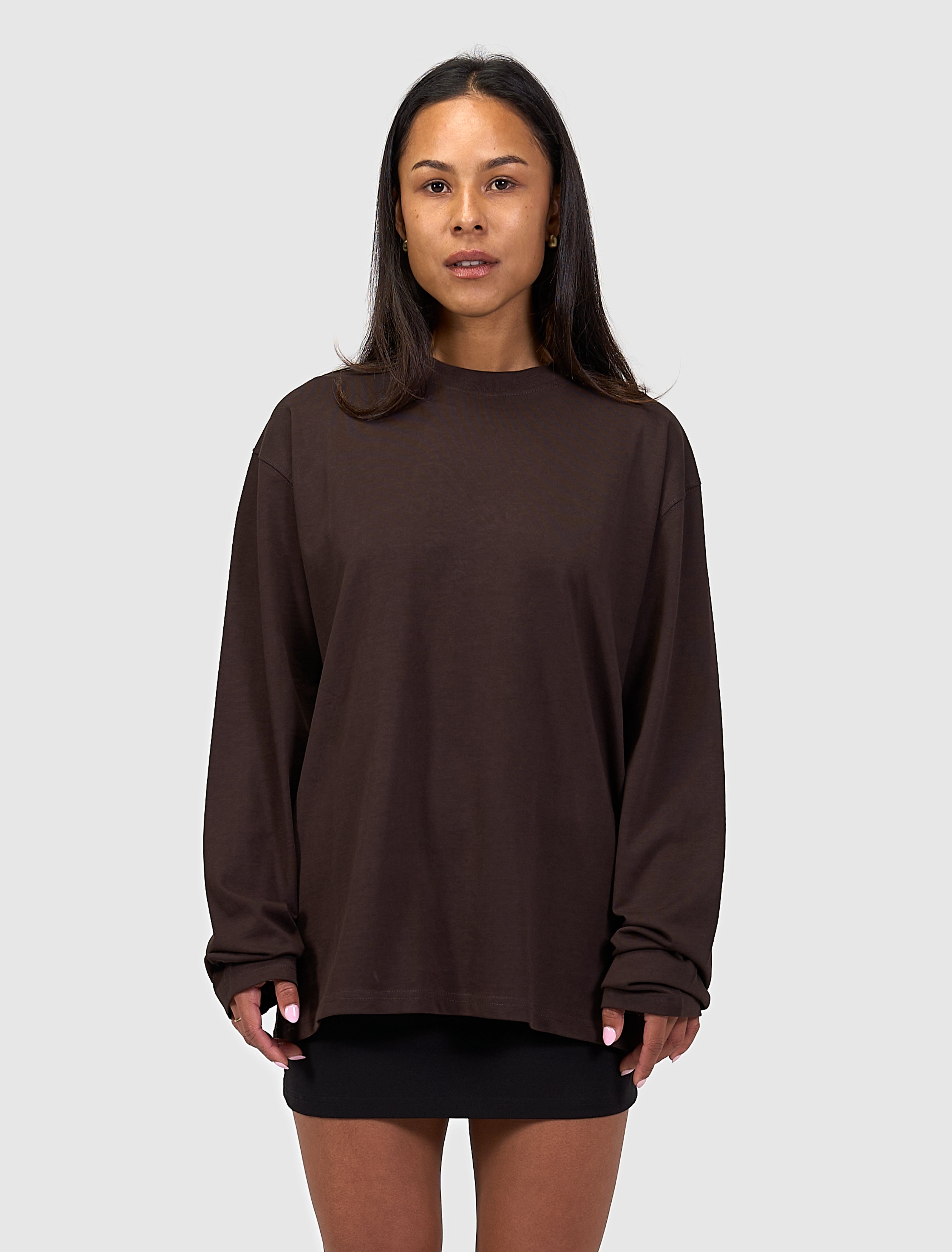 Society Longsleeve T-shirt | Dark Brown
