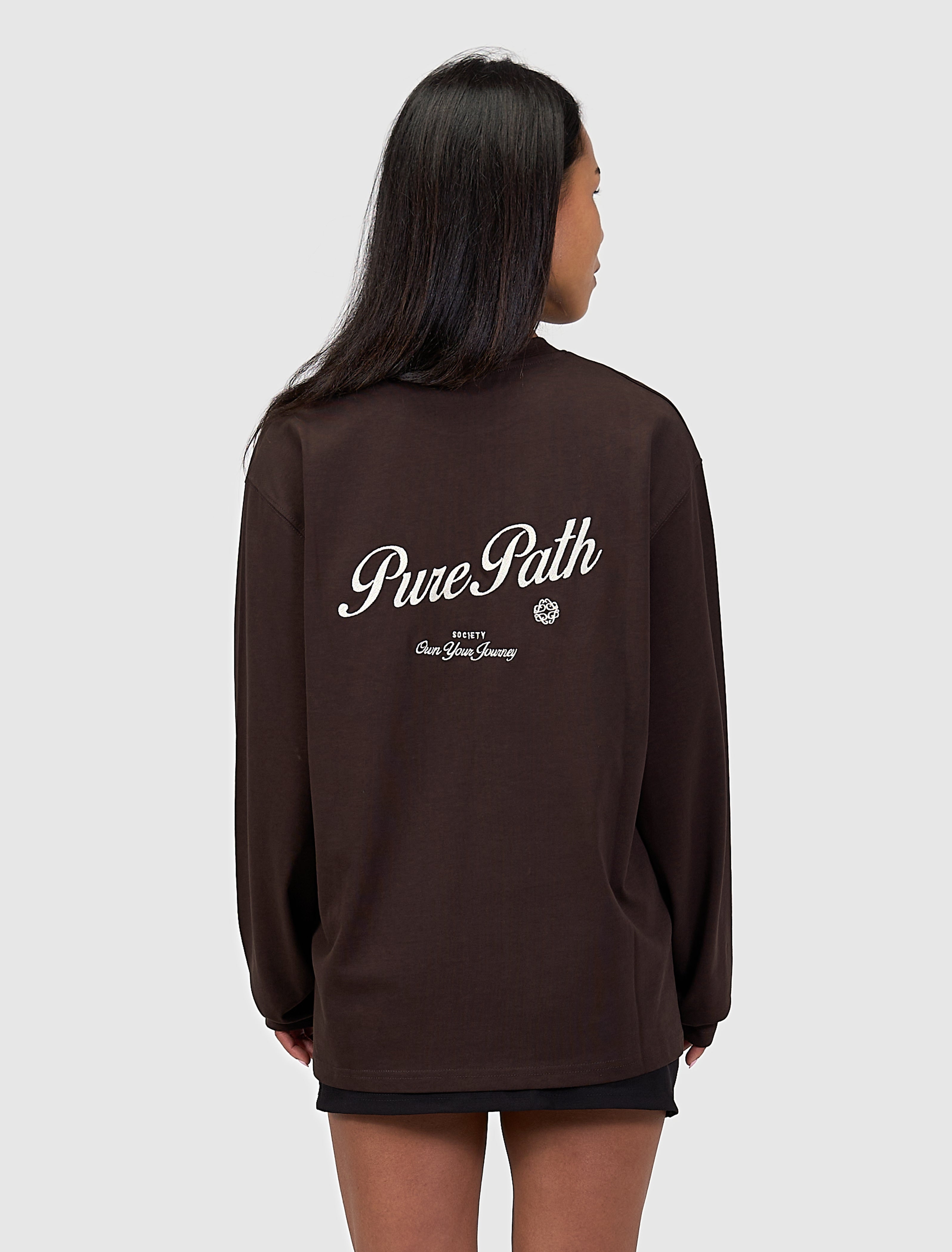 Society Longsleeve T-shirt | Dark Brown