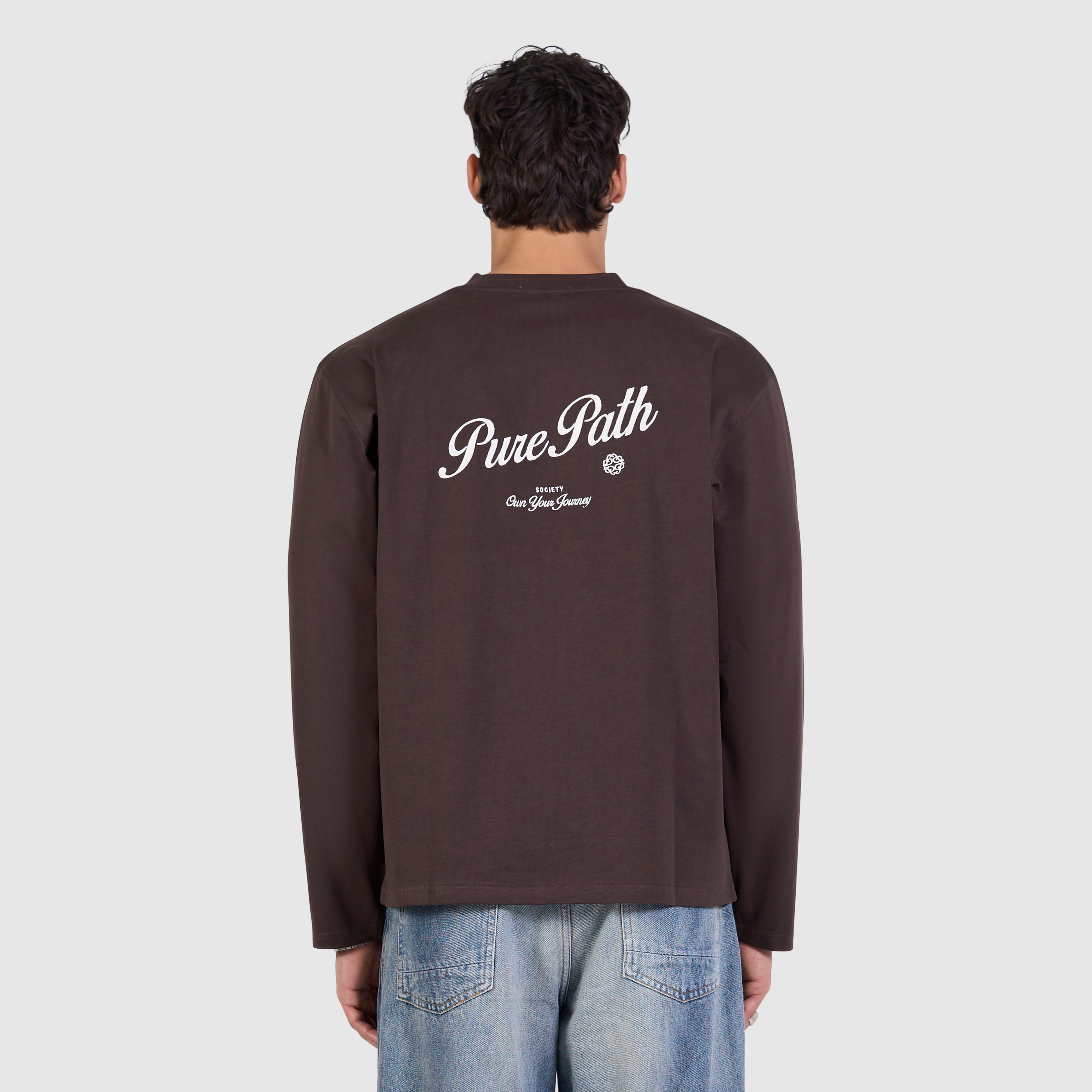 Society Longsleeve T-shirt | Dark Brown