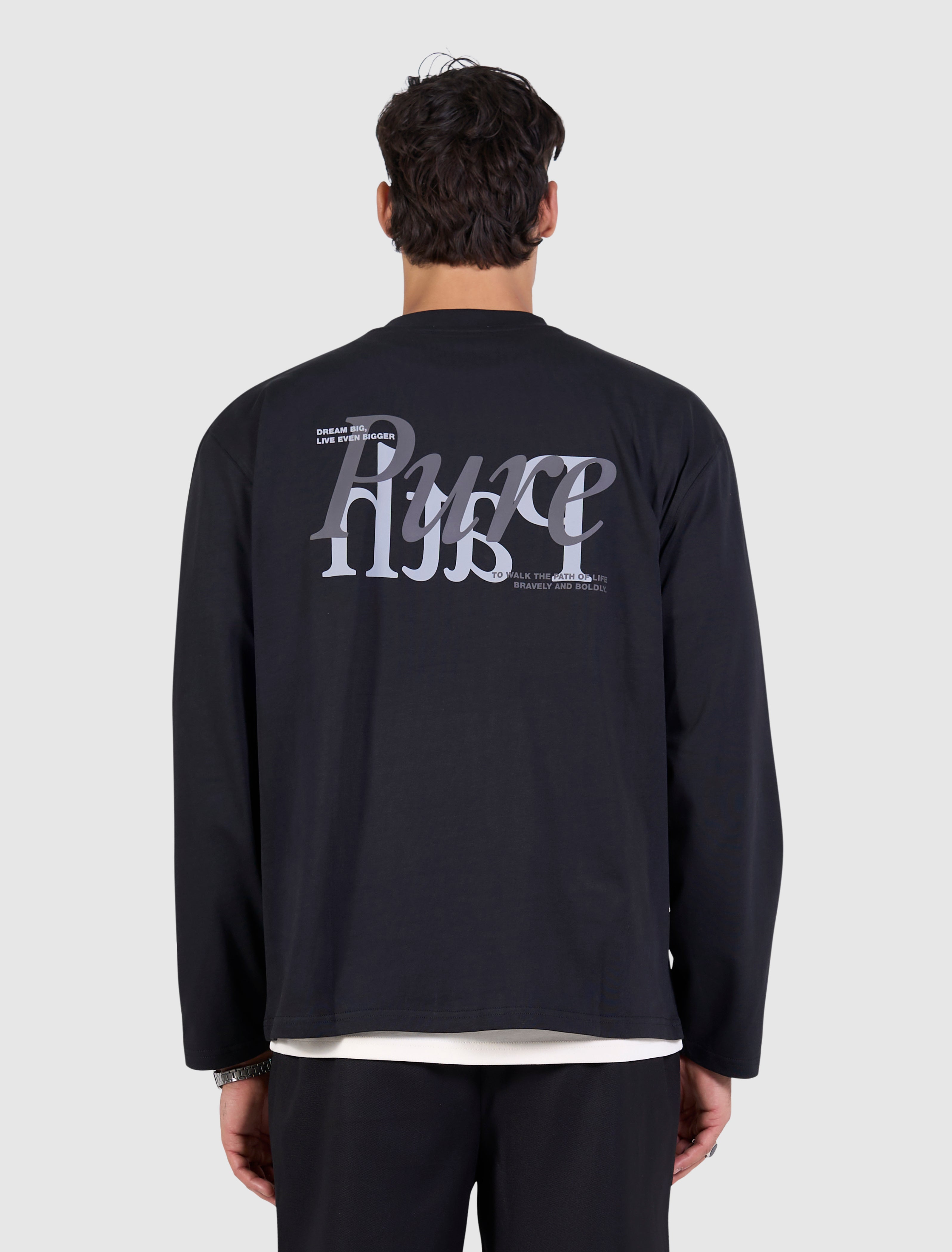 Mirror Logo Longsleeve T-shirt | Black