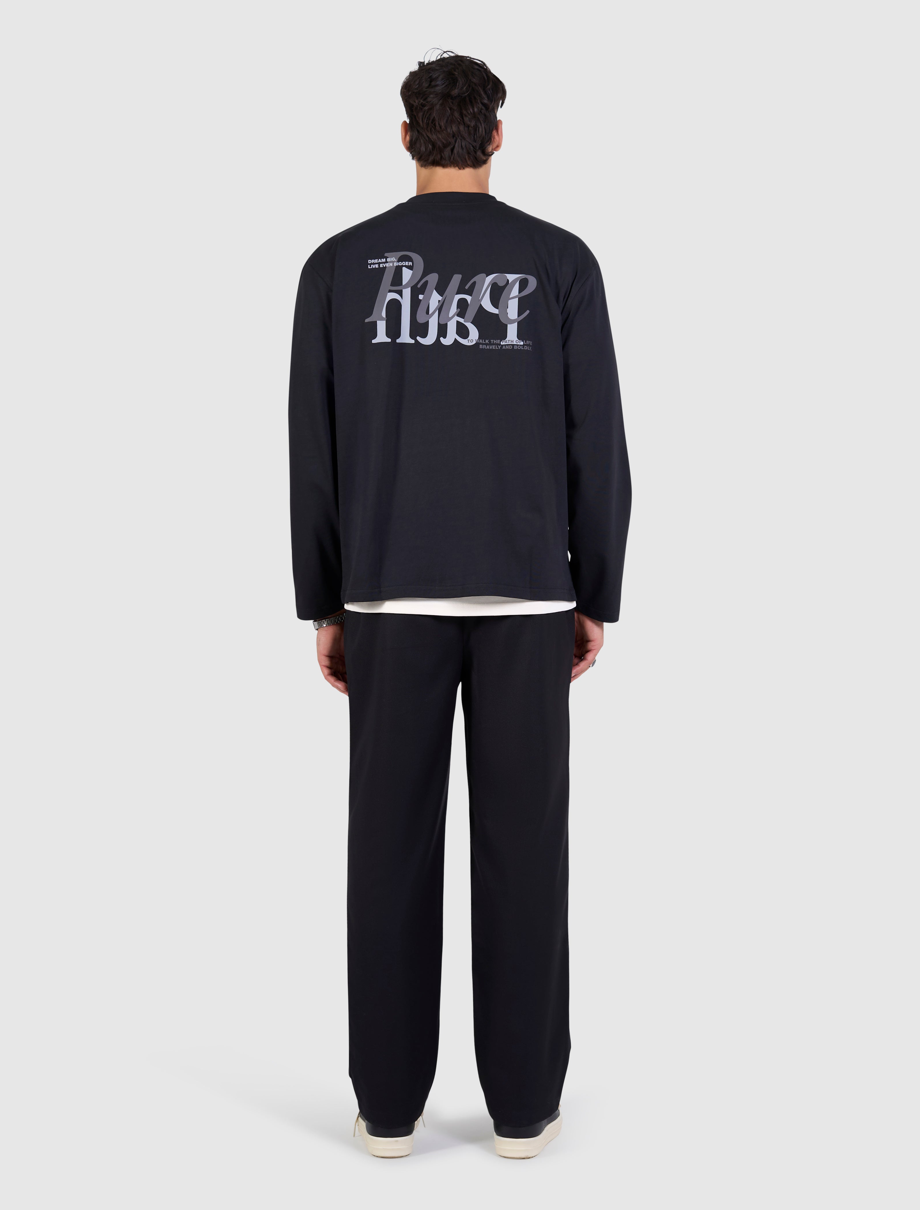 Mirror Logo Longsleeve T-shirt | Black
