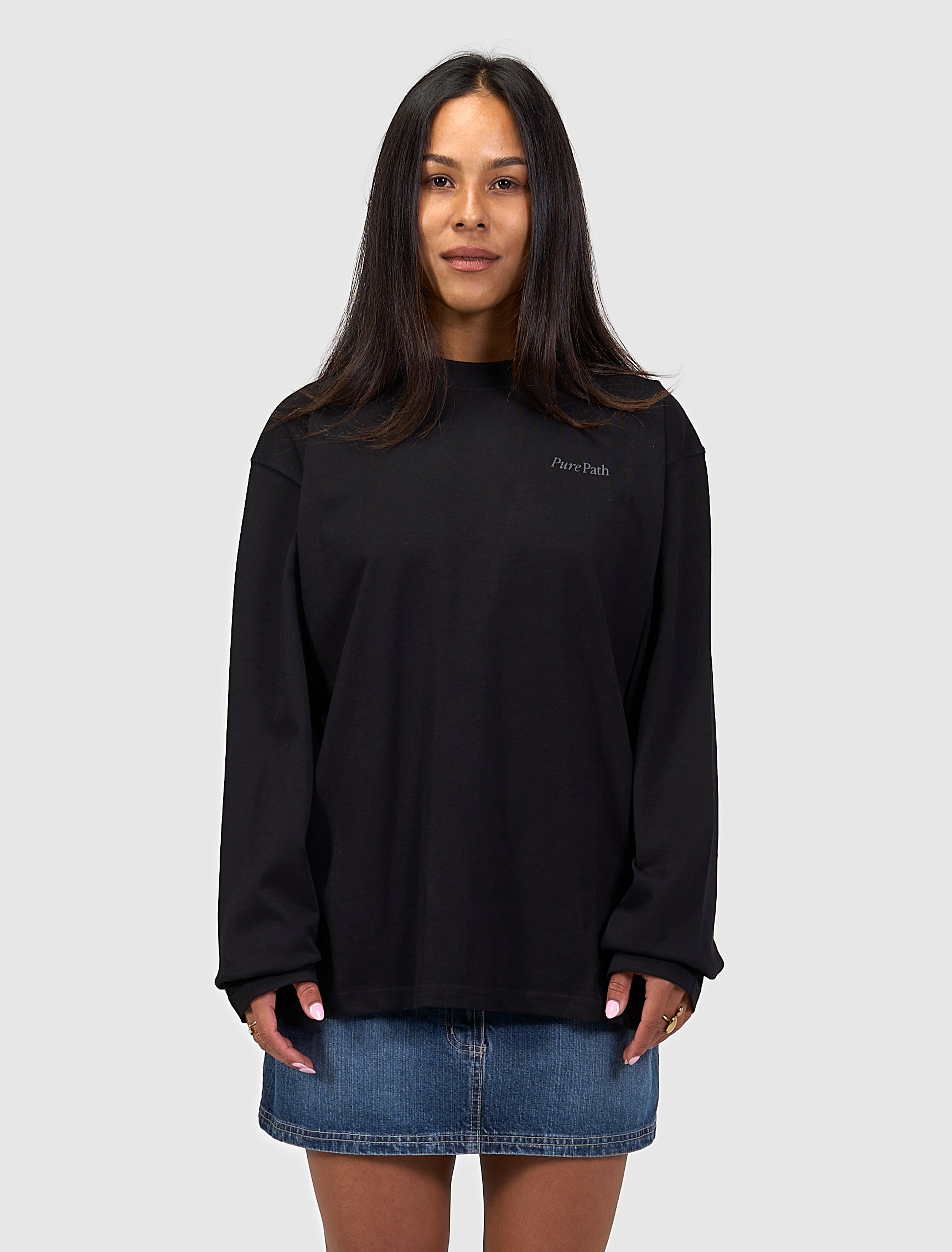 Mirror Logo Longsleeve T-shirt | Black