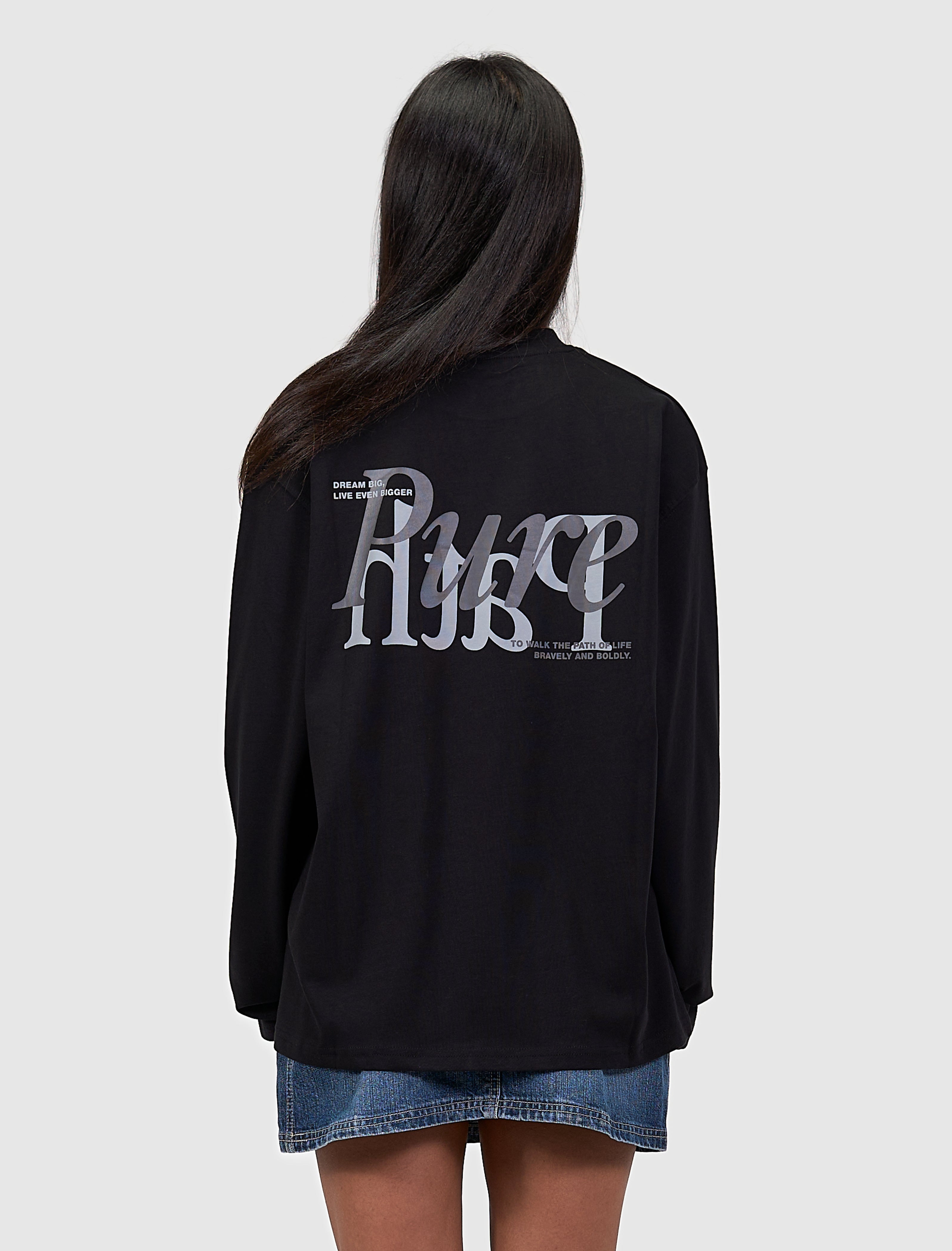 Mirror Logo Longsleeve T-shirt | Black