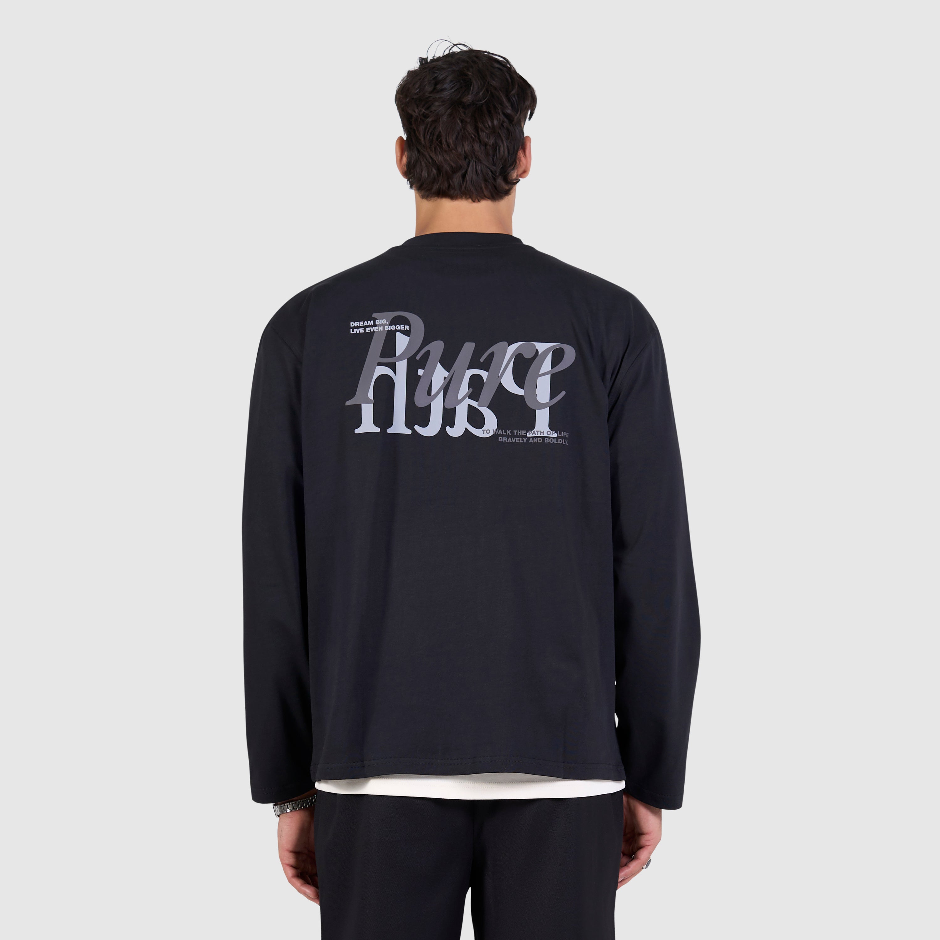 Mirror Logo Longsleeve T-shirt | Black