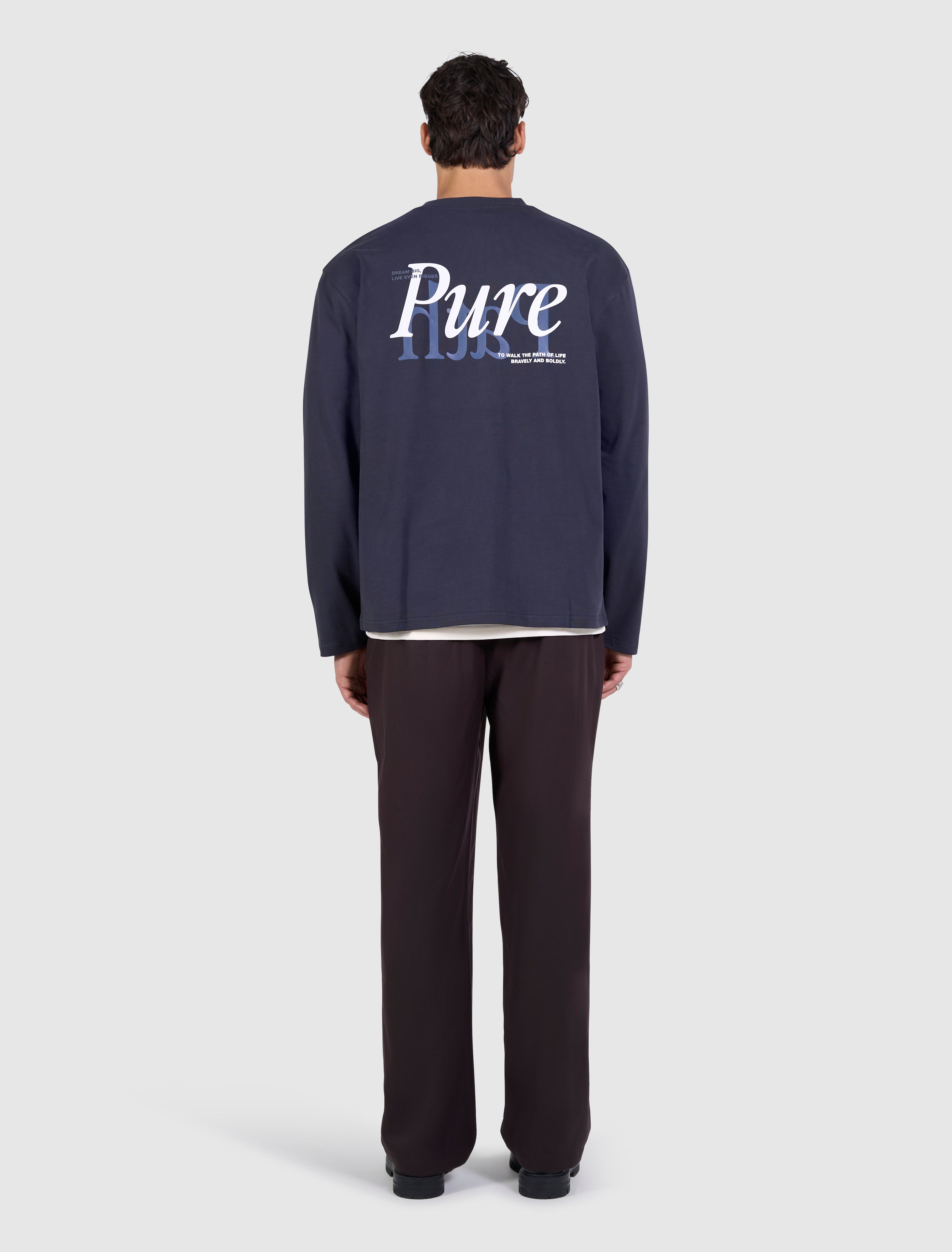 Mirror Logo Longsleeve T-shirt | Dark Navy