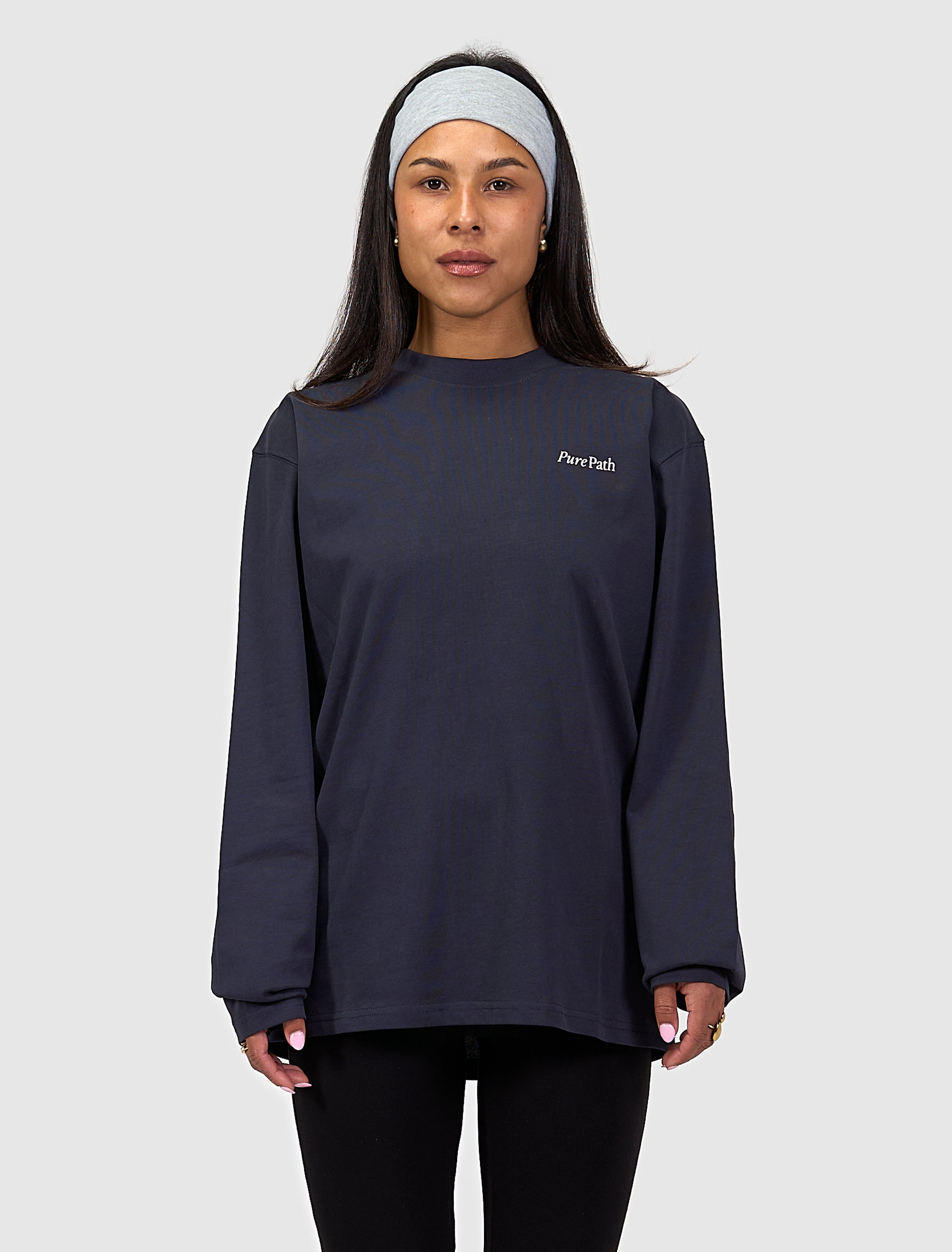 Mirror Logo Longsleeve T-shirt | Dark Navy