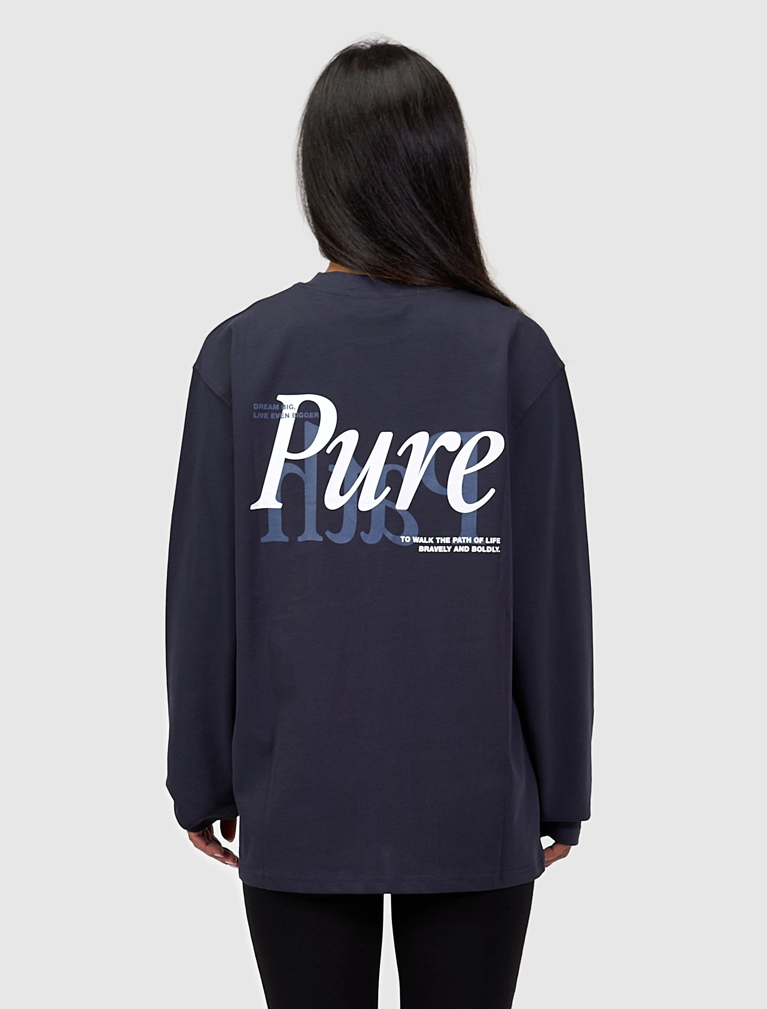 Mirror Logo Longsleeve T-shirt | Dark Navy