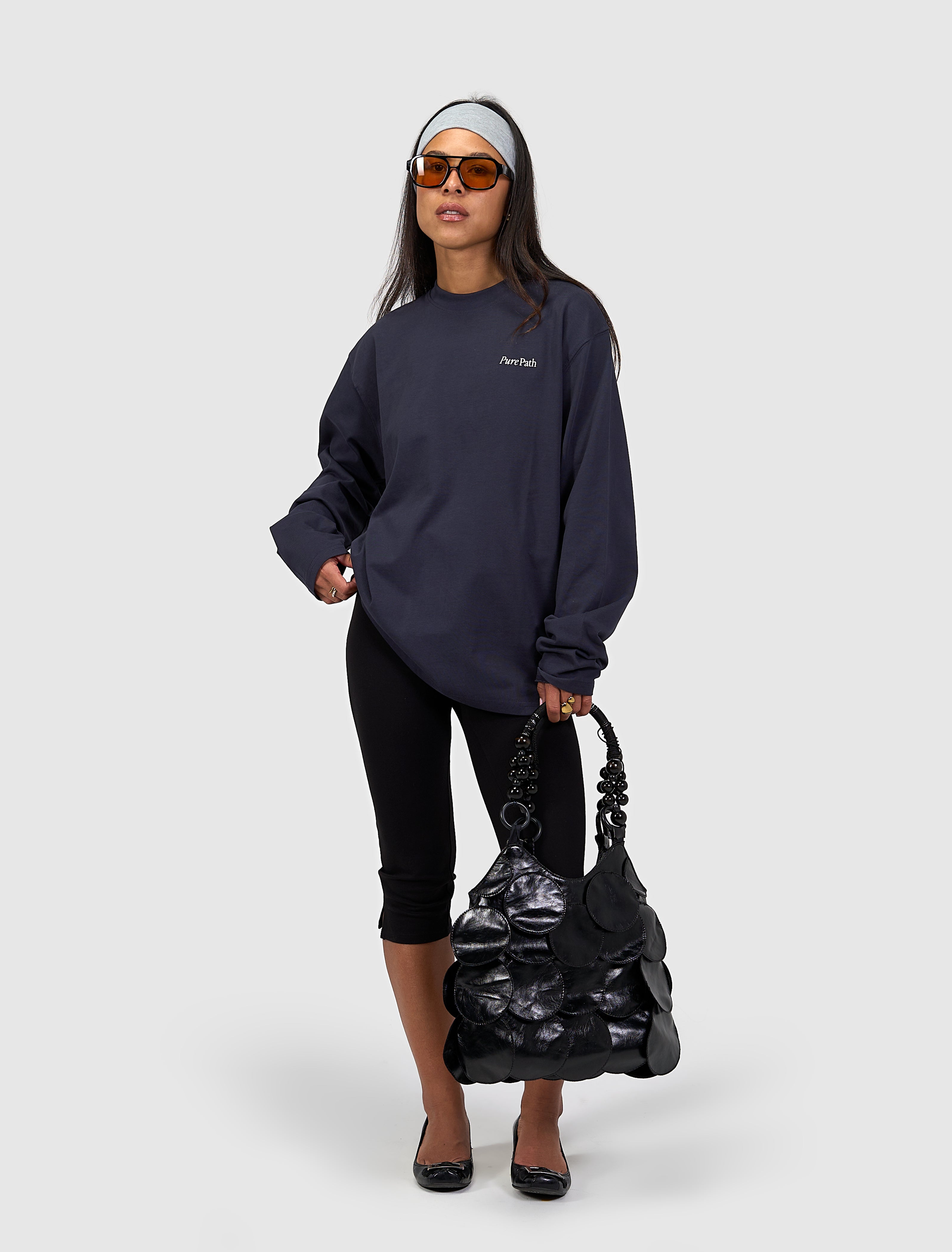 Mirror Logo Longsleeve T-shirt | Dark Navy