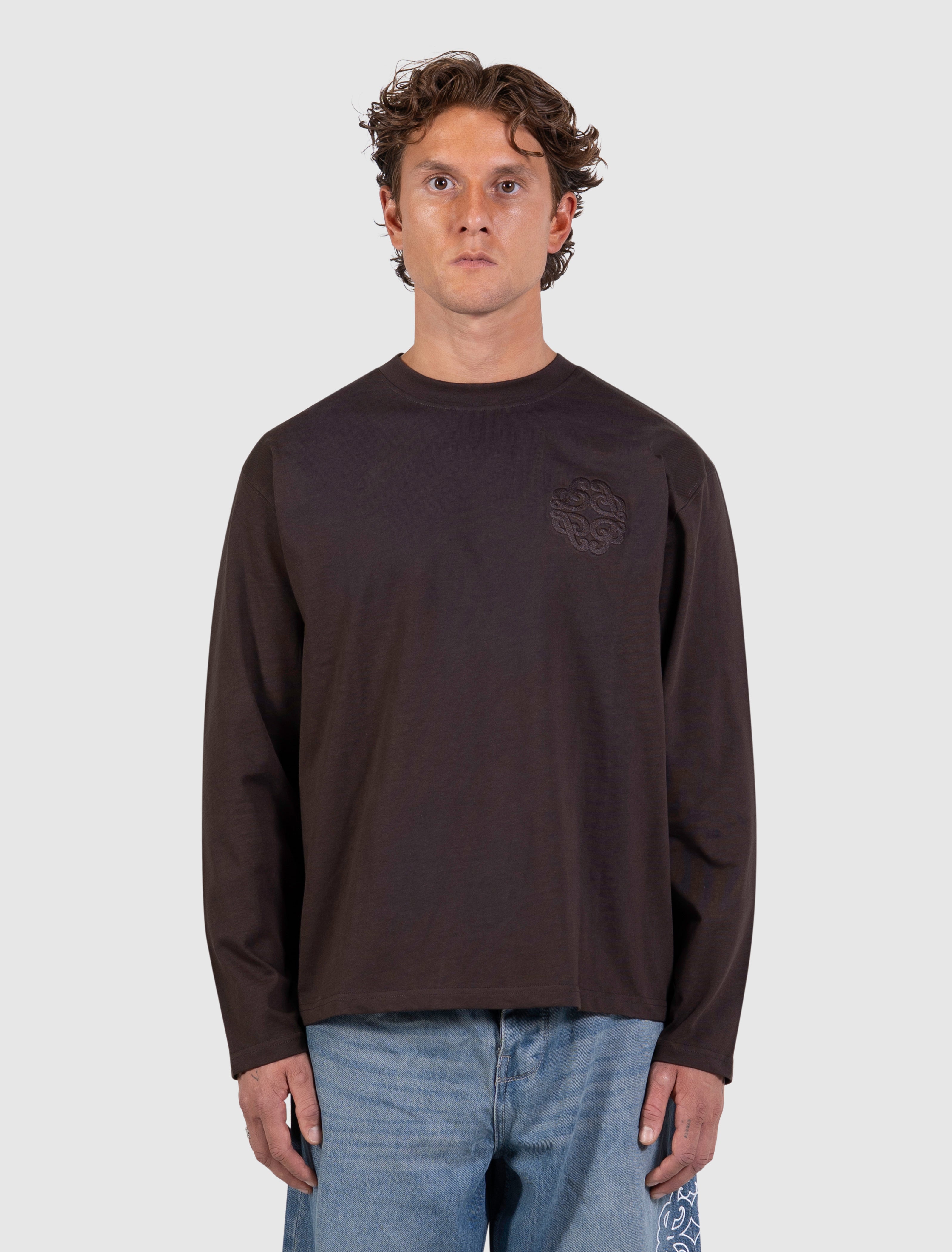 Emblem Logo Longsleeve T-shirt | Dark Brown
