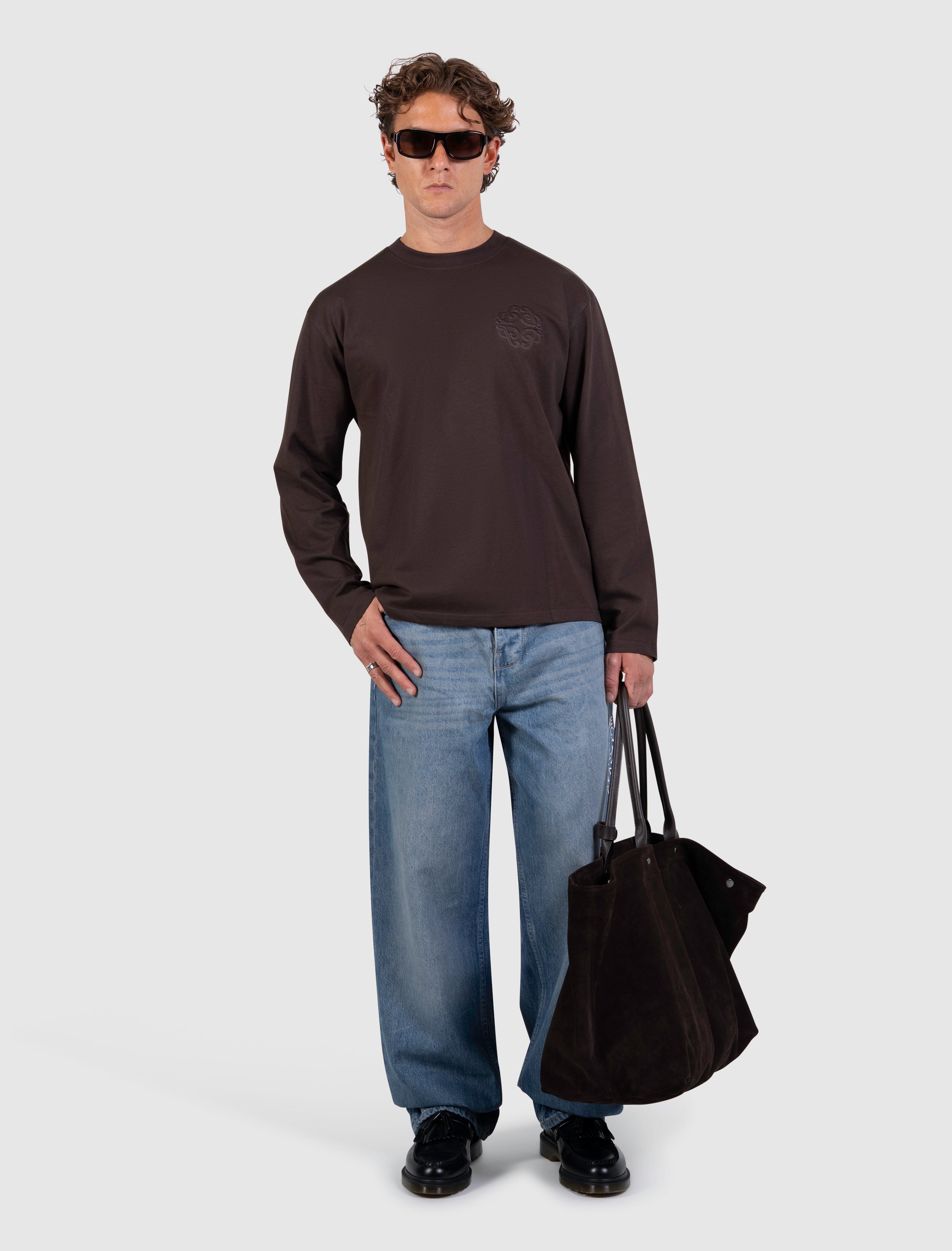 Emblem Logo Longsleeve T-shirt | Dark Brown