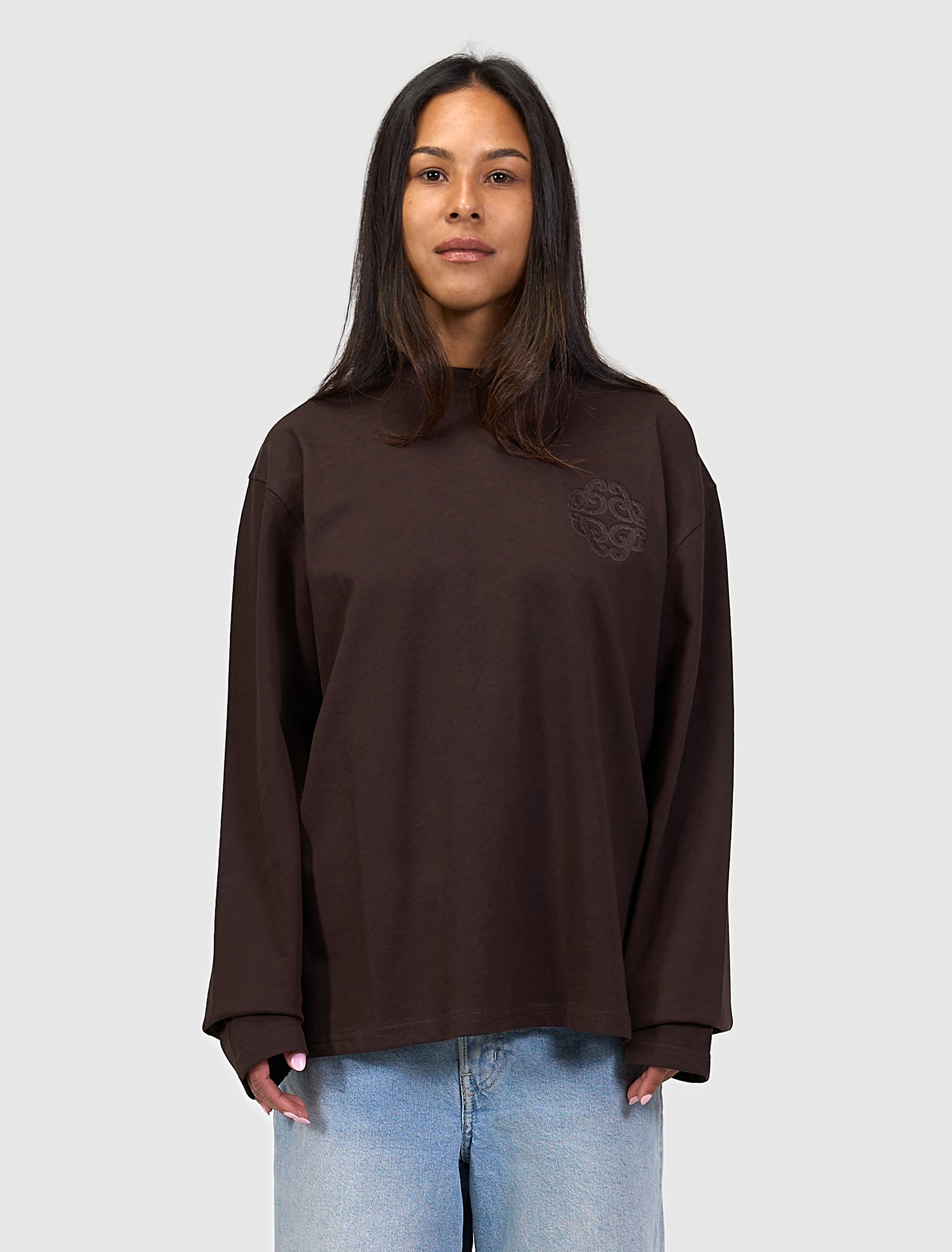 Emblem Logo Longsleeve T-shirt | Dark Brown