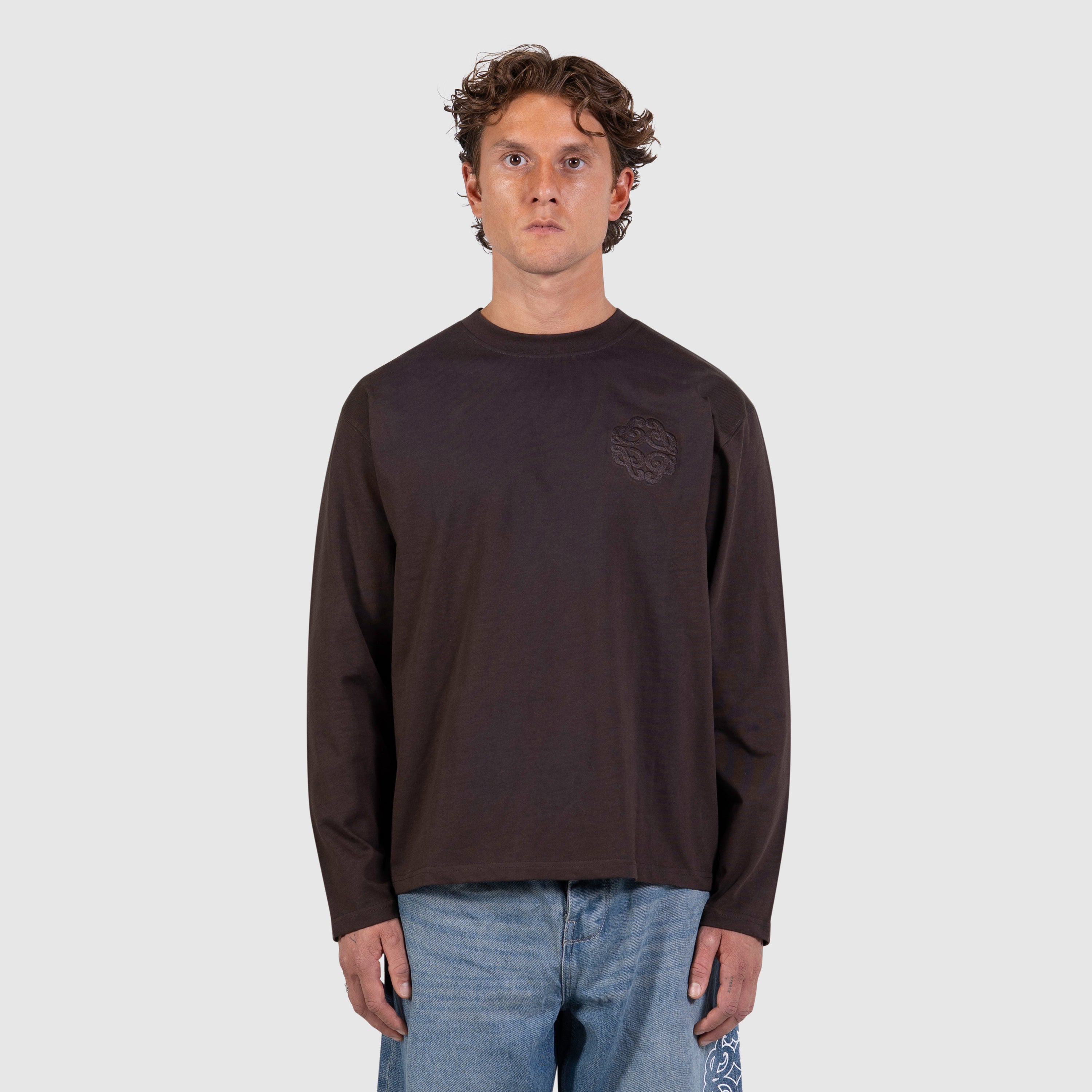 Emblem Logo Longsleeve T-shirt | Dark Brown