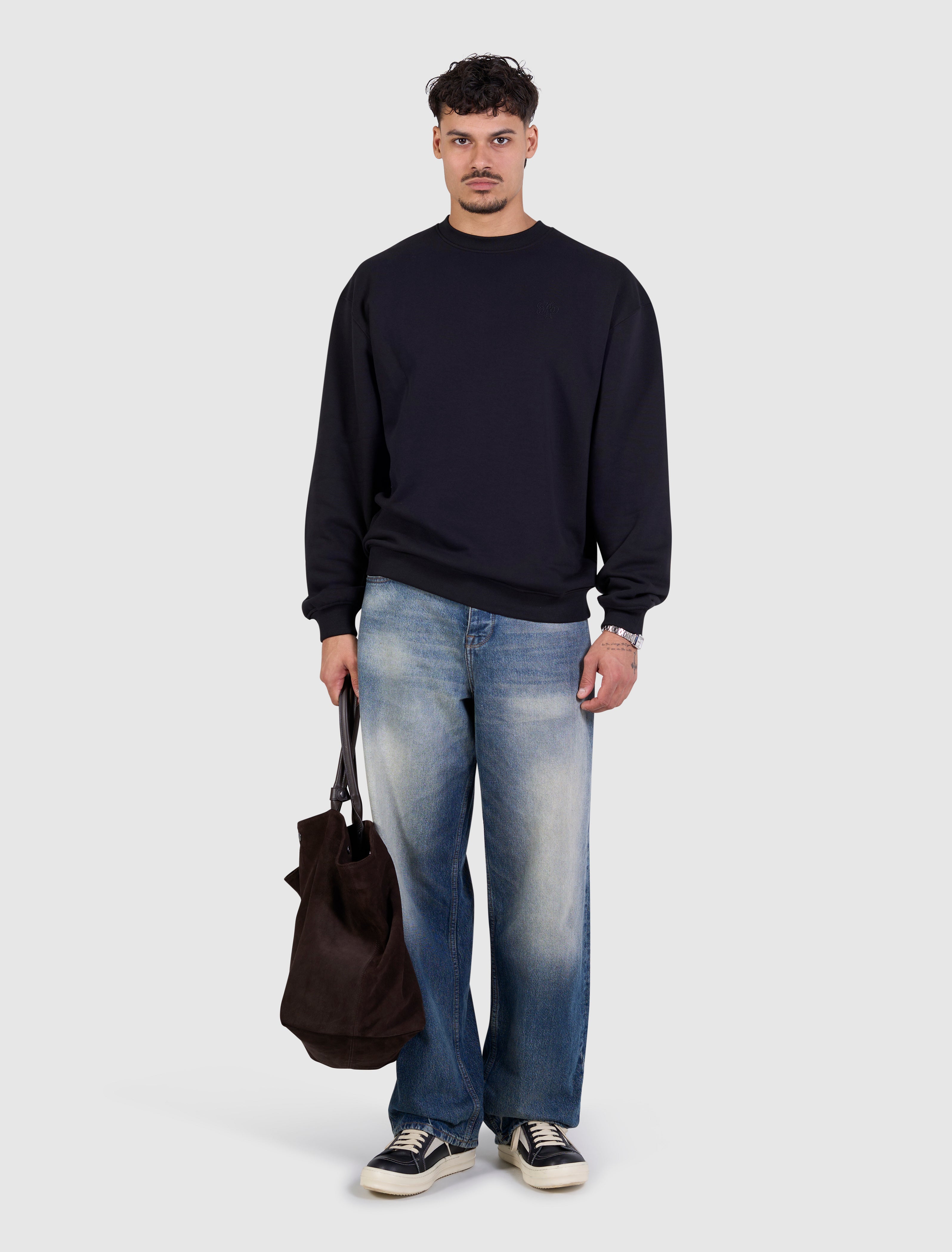 Essentials Initials Sweater | Black