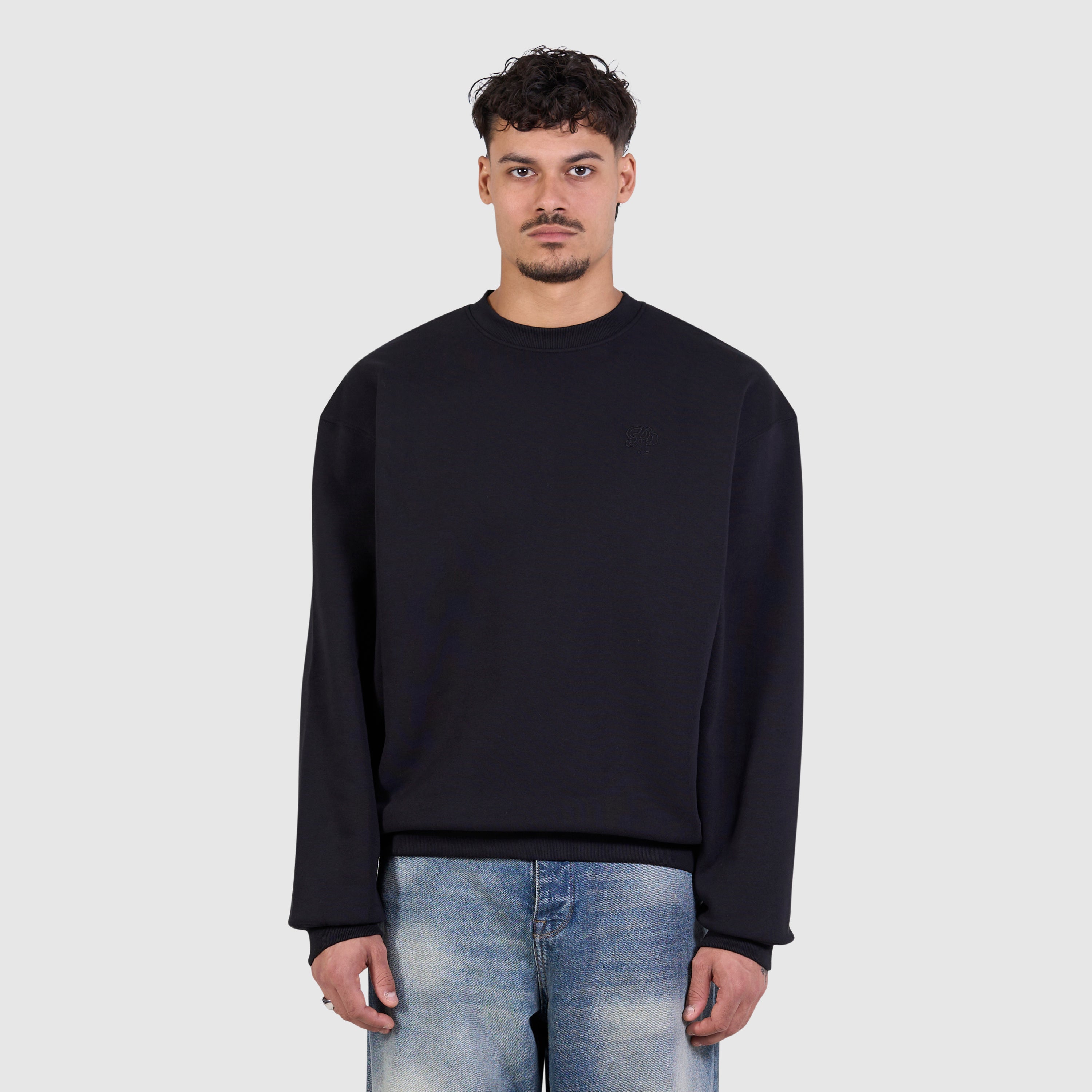 Essentials Initials Sweater | Black
