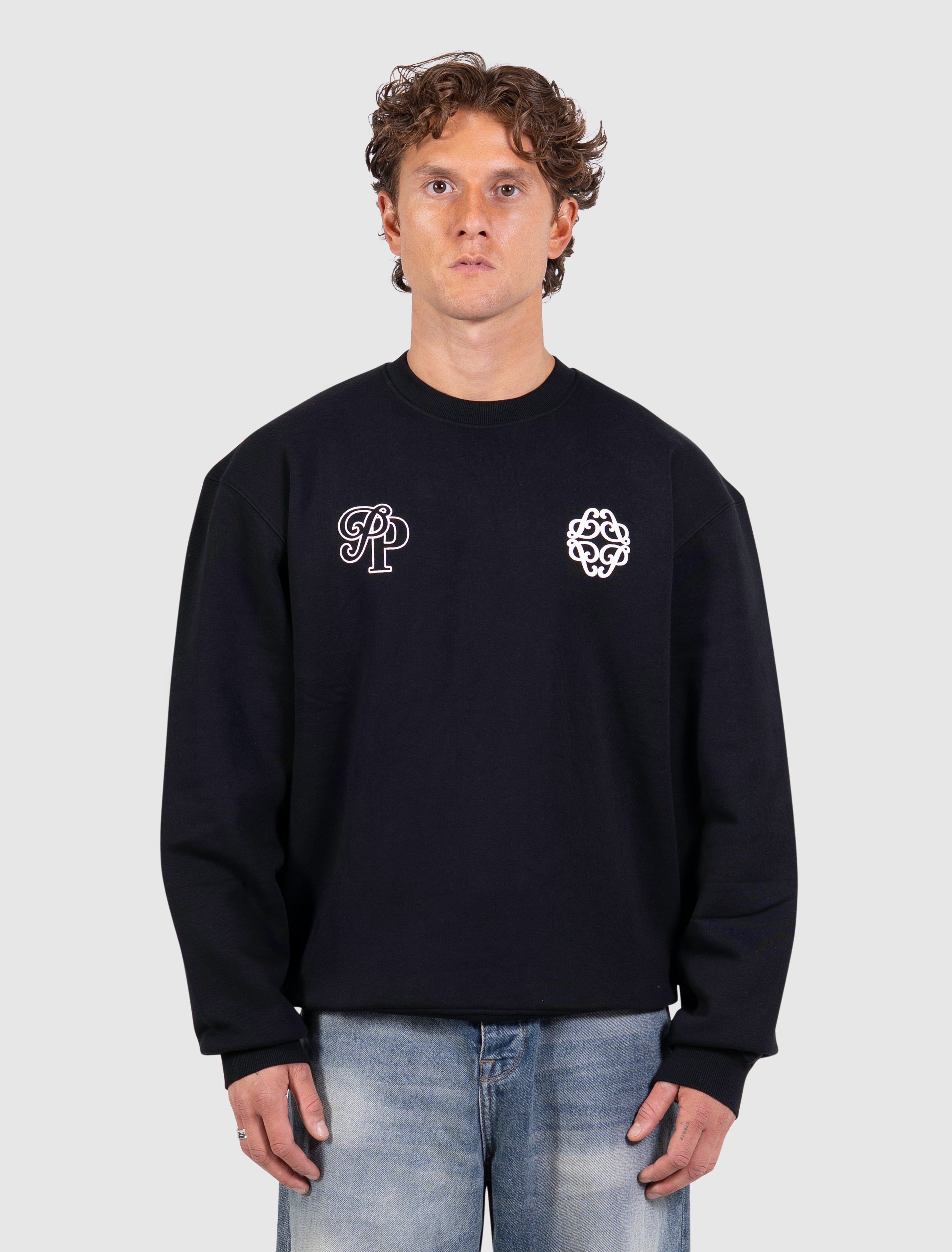 Initials Emblem Sweater | Black