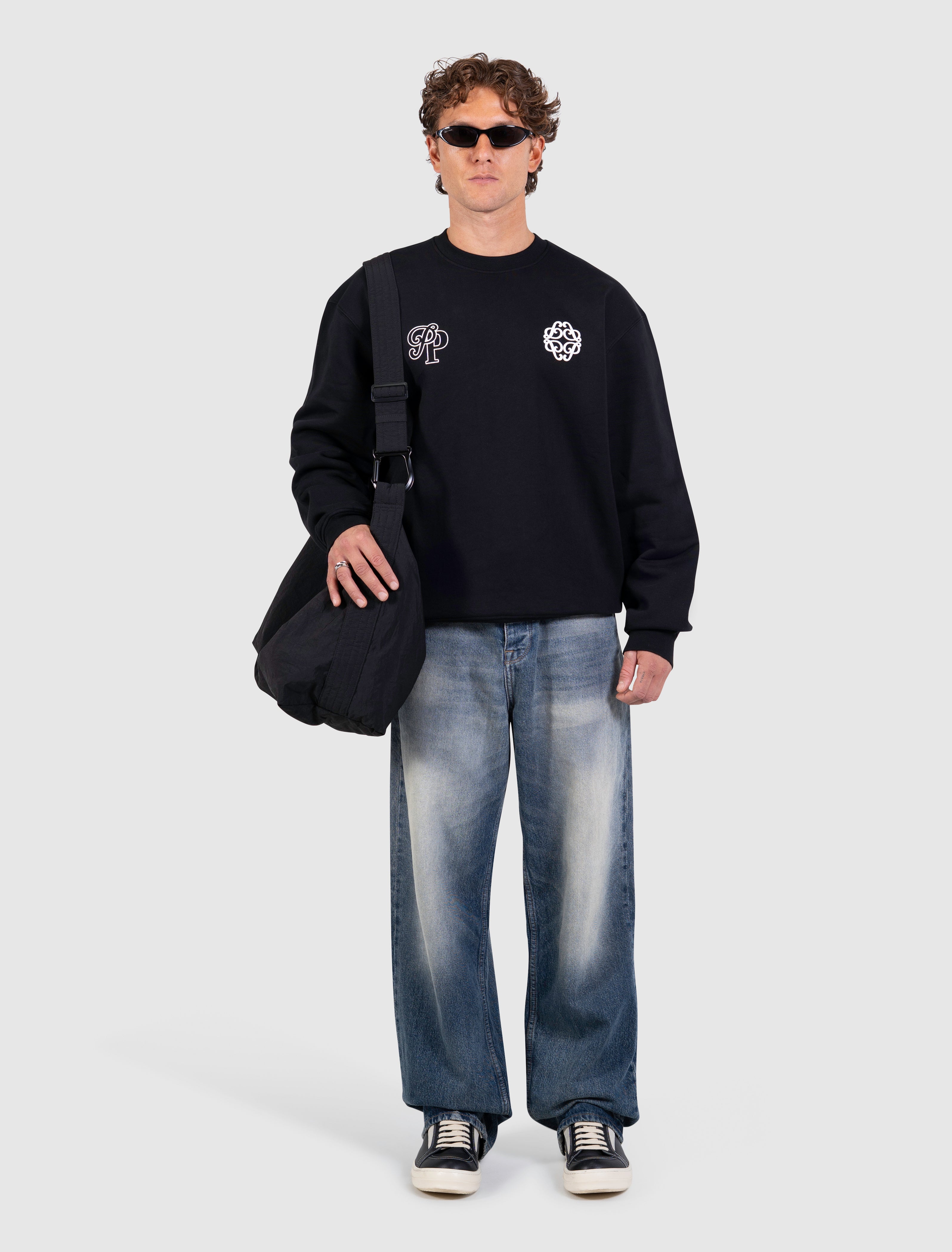 Initials Emblem Sweater | Black