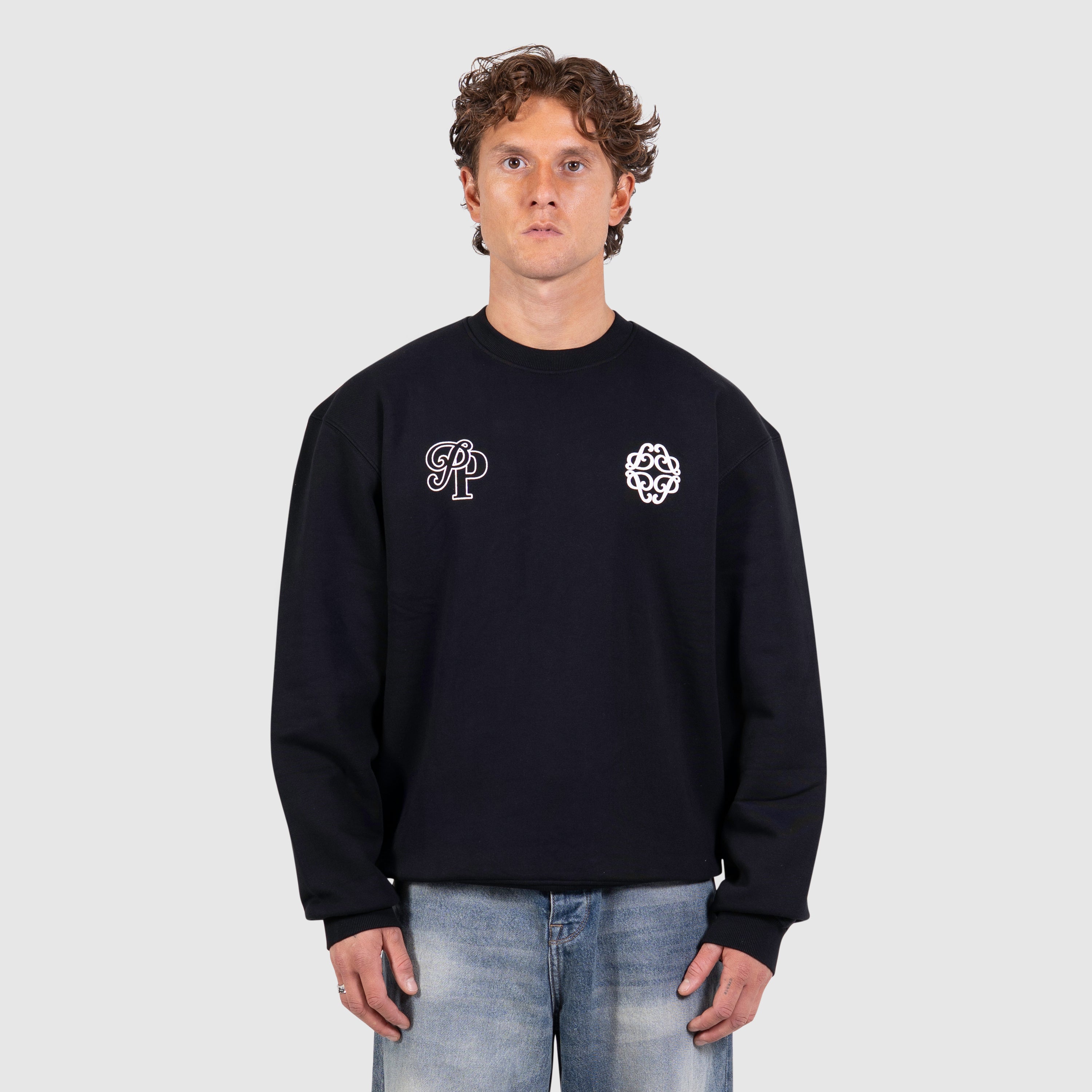 Initials Emblem Sweater | Black
