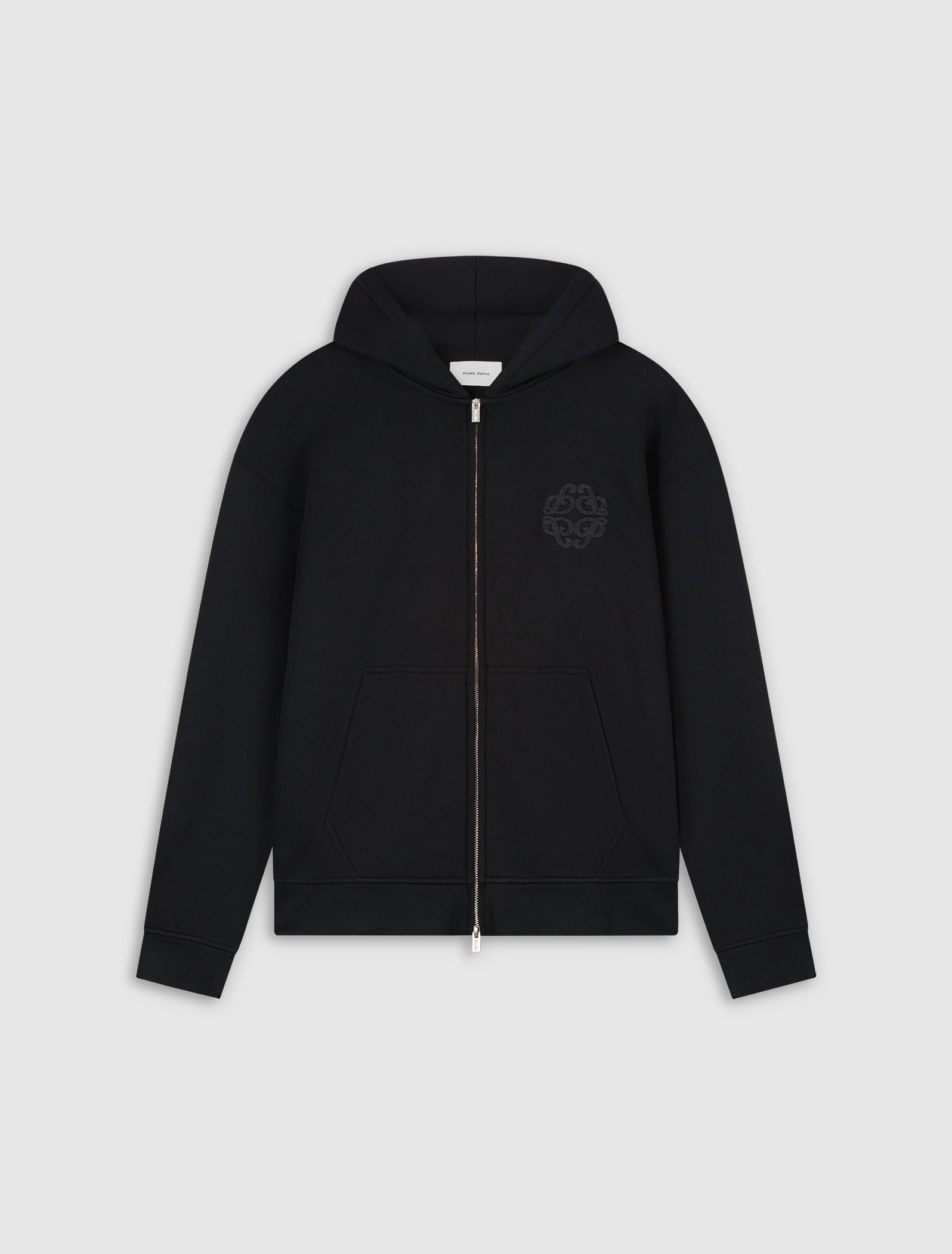 Emblem Badge Full-zip Hoodie | Black