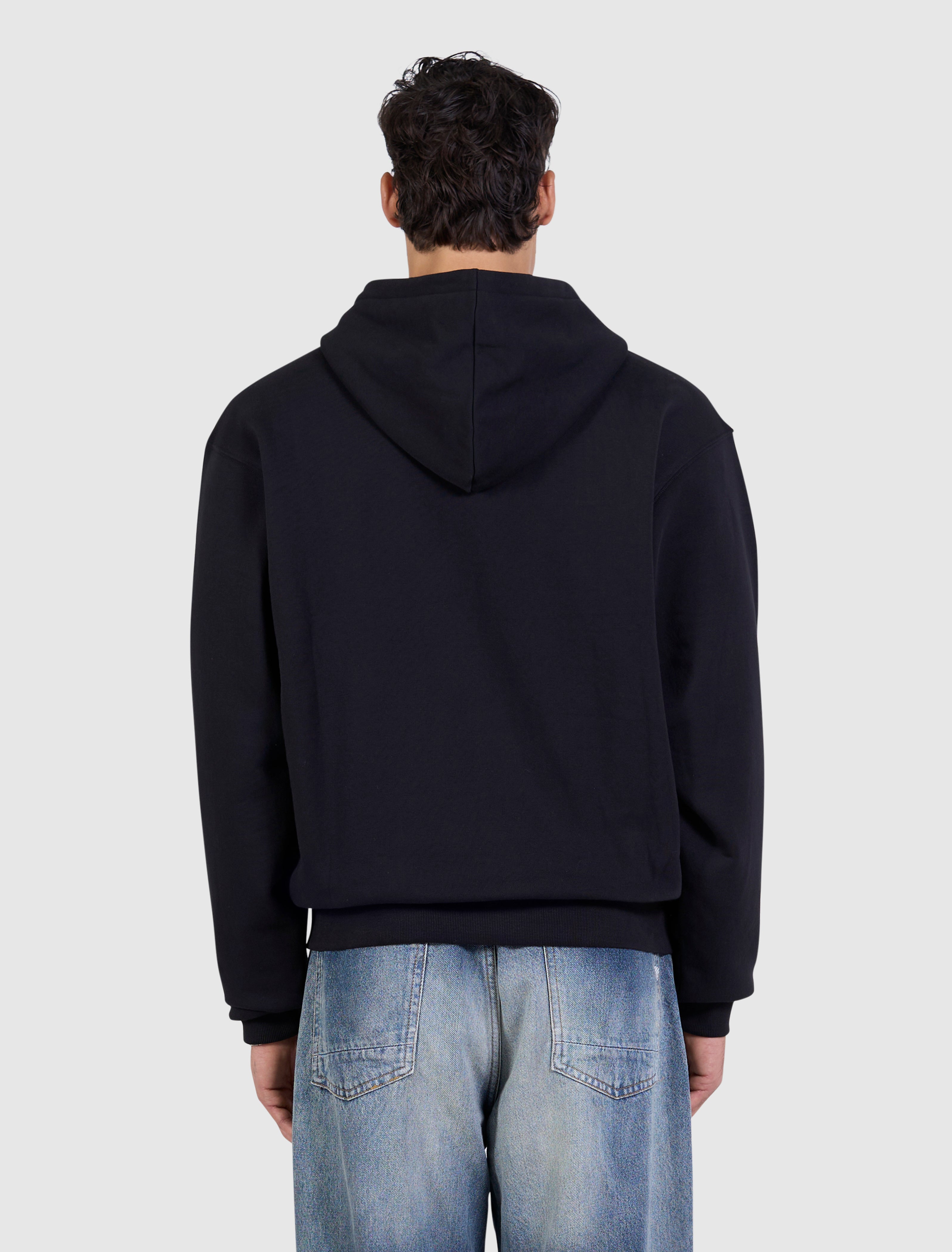 Emblem Badge Full-zip Hoodie | Black