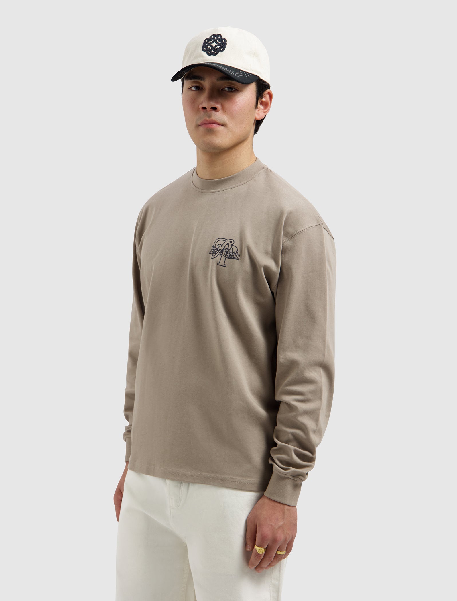Initials Longsleeve T-shirt | Taupe
