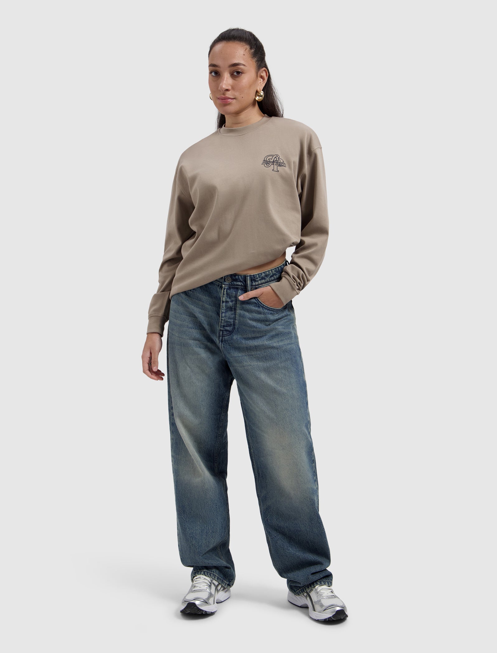 Initials Longsleeve T-shirt | Taupe