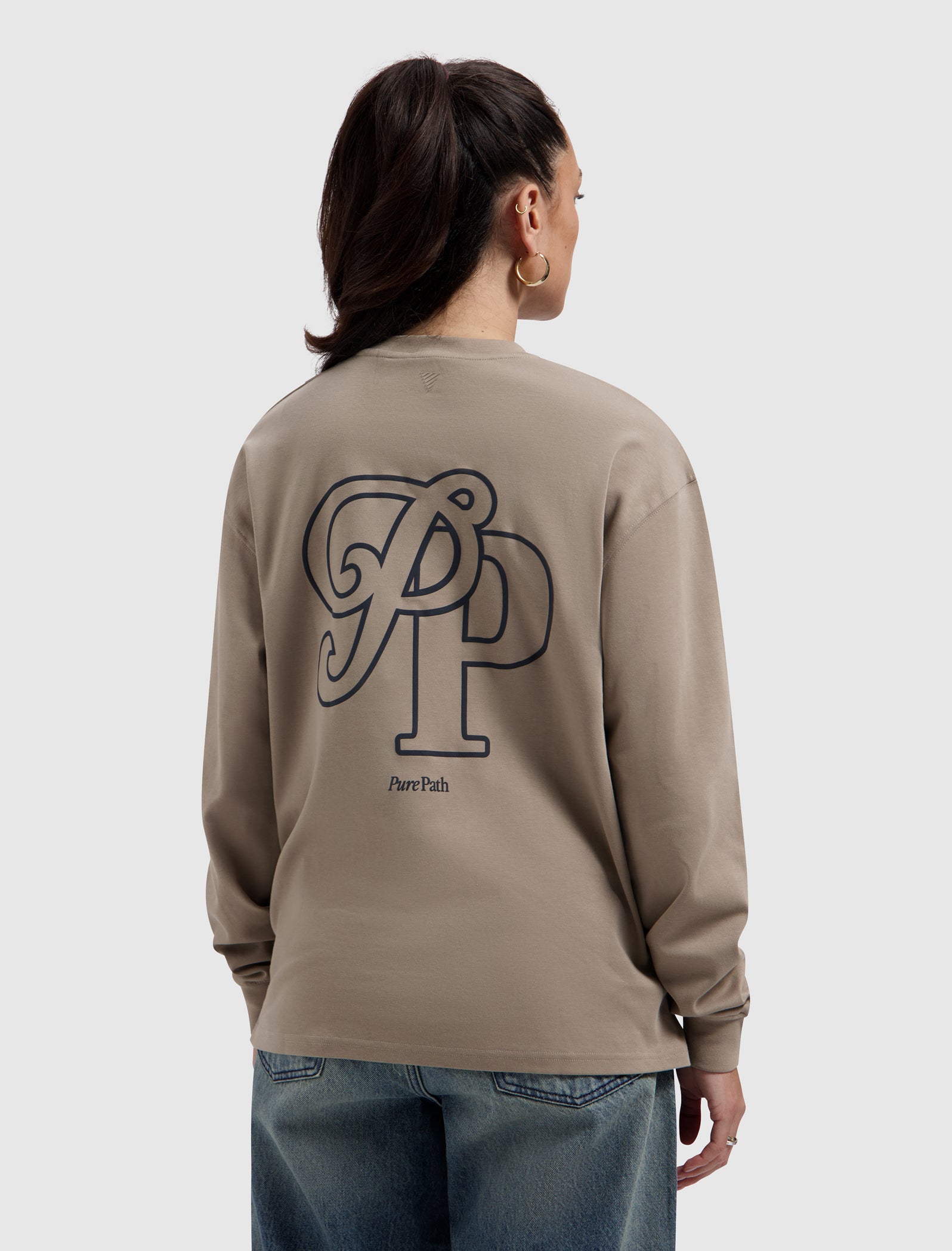 Initials Longsleeve T-shirt | Taupe