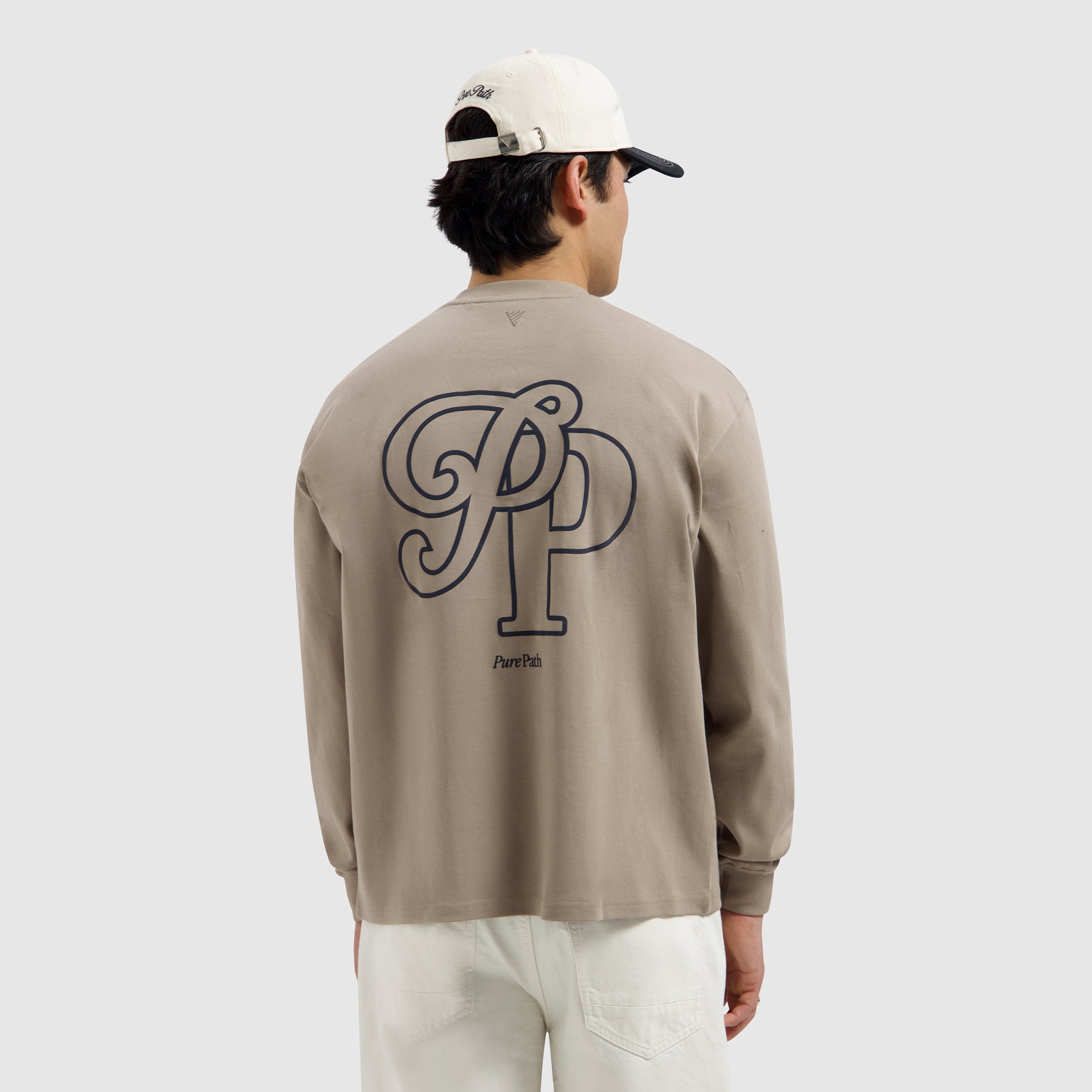 Initials Longsleeve T-shirt | Taupe
