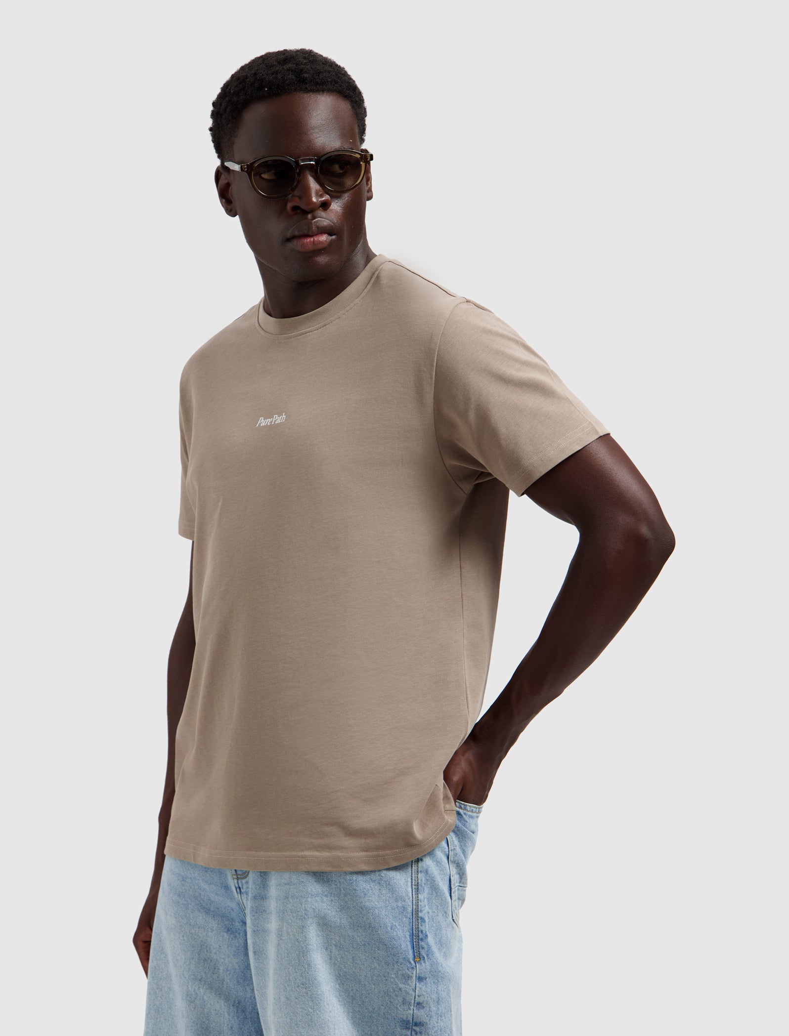 Hybrid Logo T-shirt | Taupe