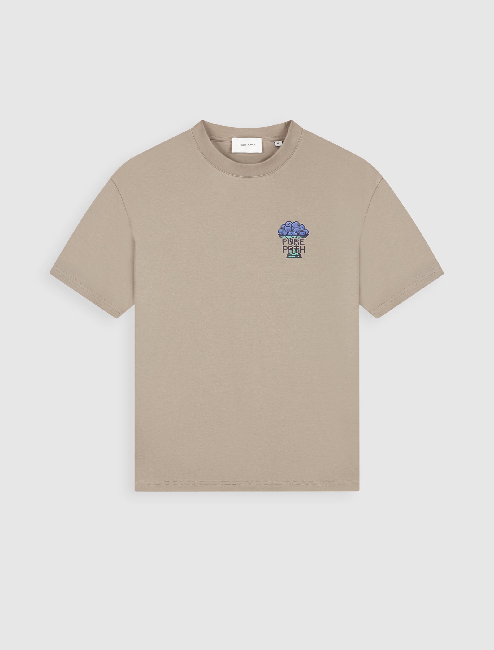 Pixel Fruit Bowl T-shirt | Taupe