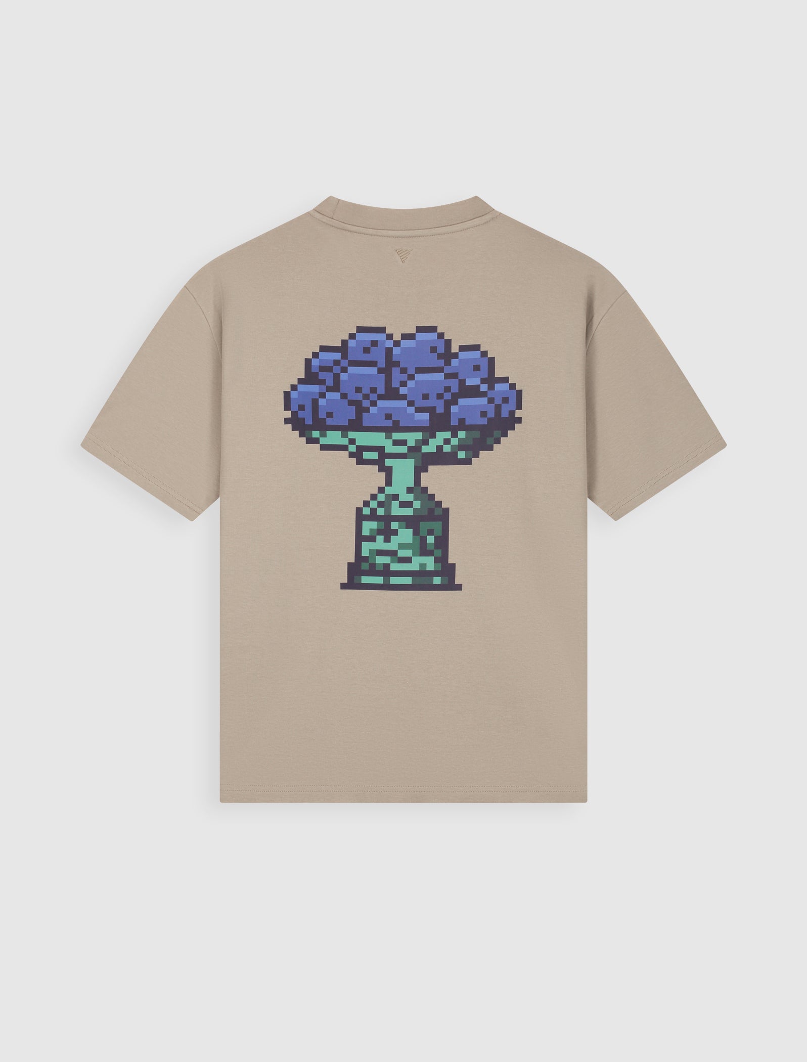 Pixel Fruit Bowl T-shirt | Taupe