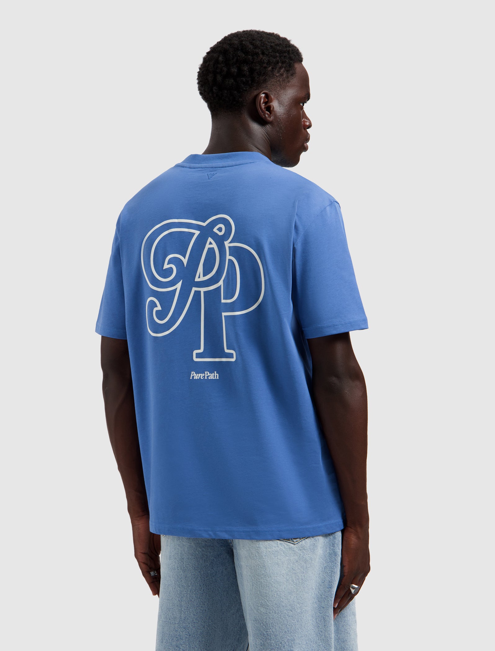 Initials T-shirt | Faded Cobalt