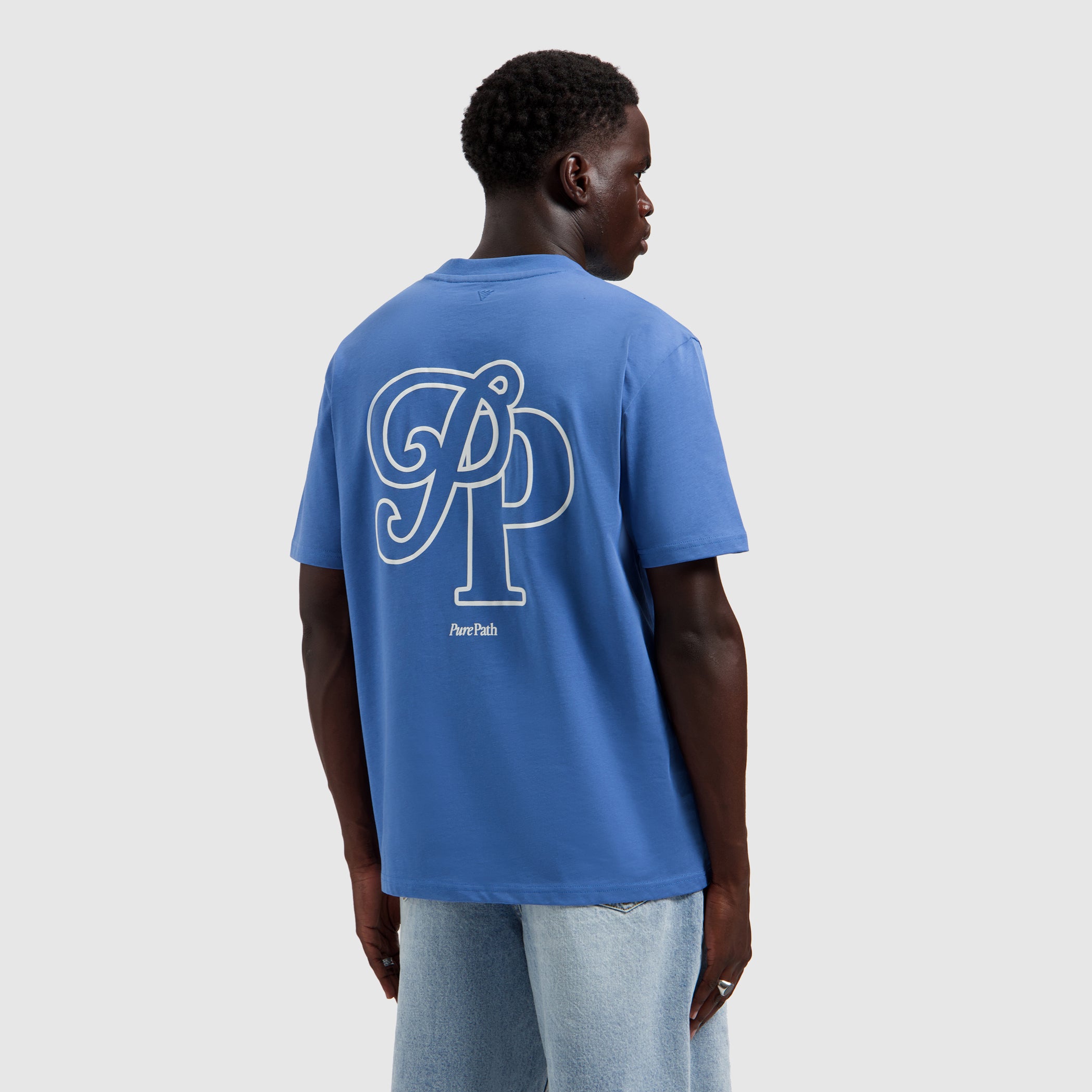 Initials T-shirt | Faded Cobalt