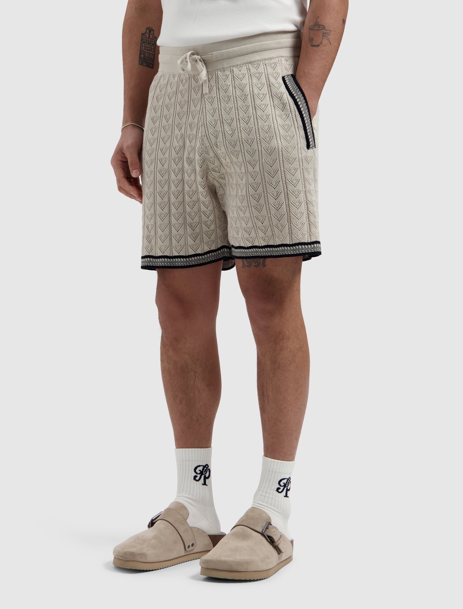 Pointelle Knit Shorts | Sand
