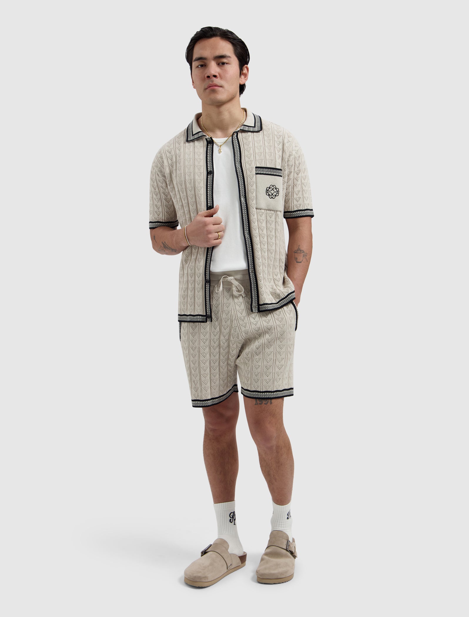 Pointelle Knit Shorts | Sand