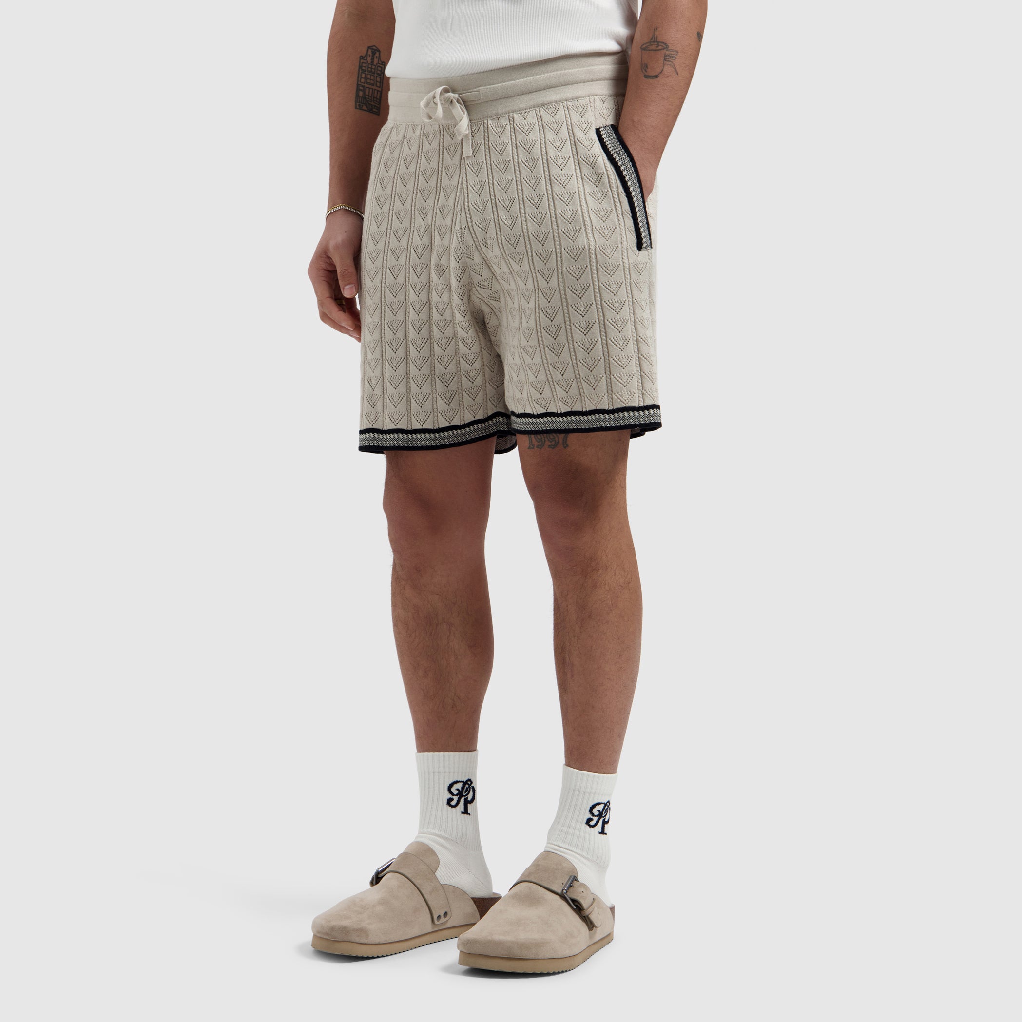 Pointelle Knit Shorts | Sand
