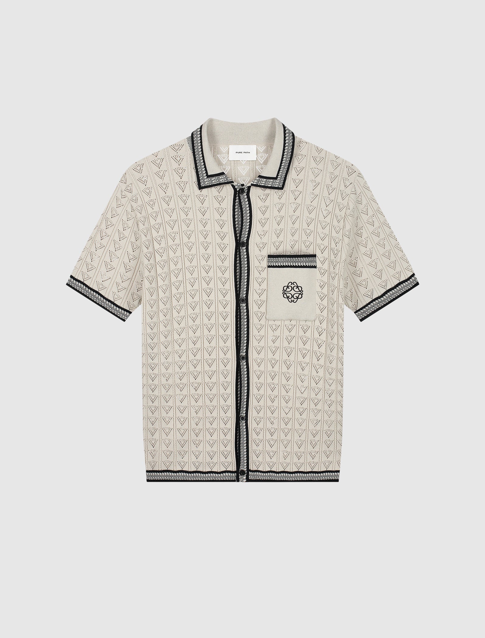 Pointelle Shortsleeve Knit Shirt | Sand