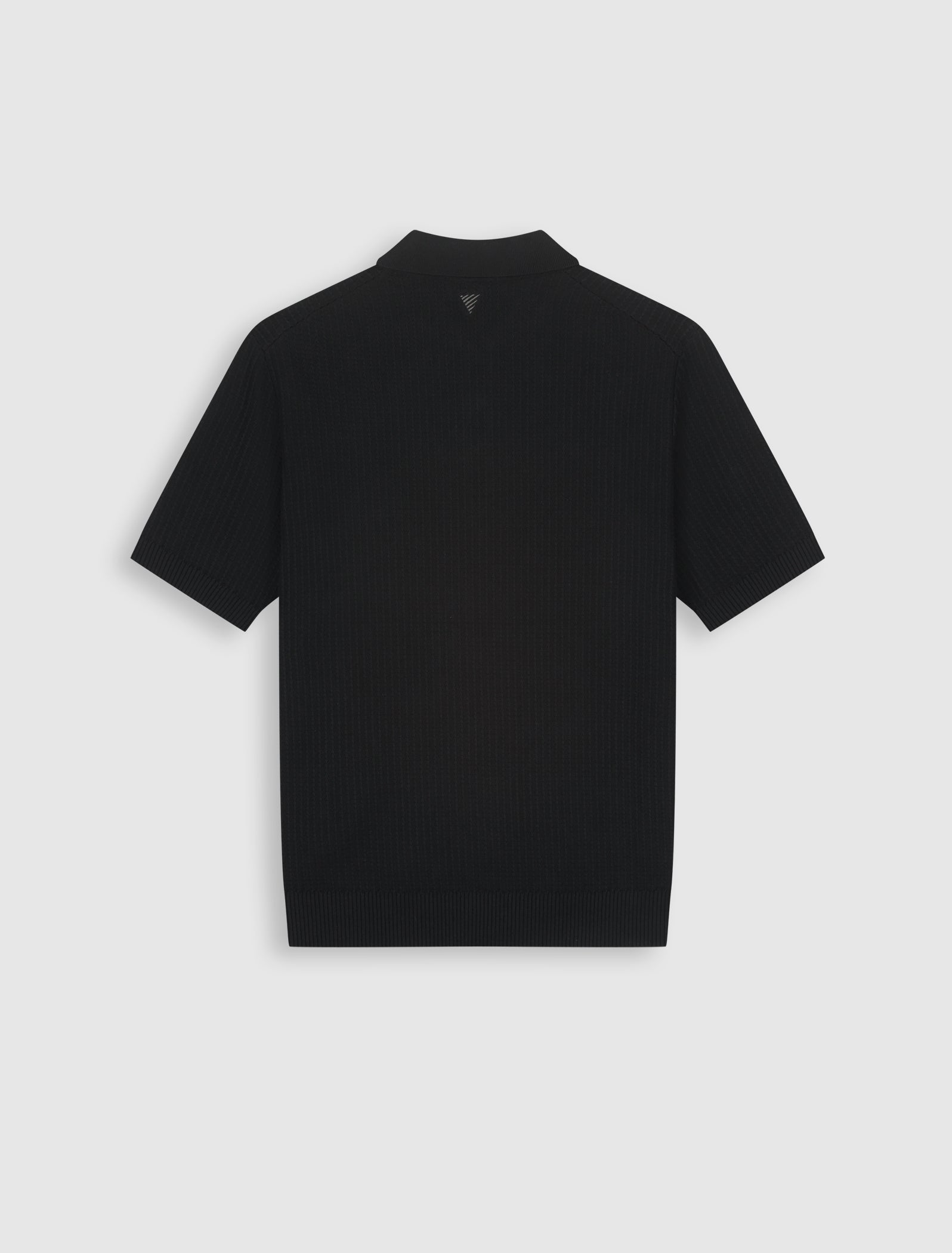 Ladder Stitch Knit Polo | Black