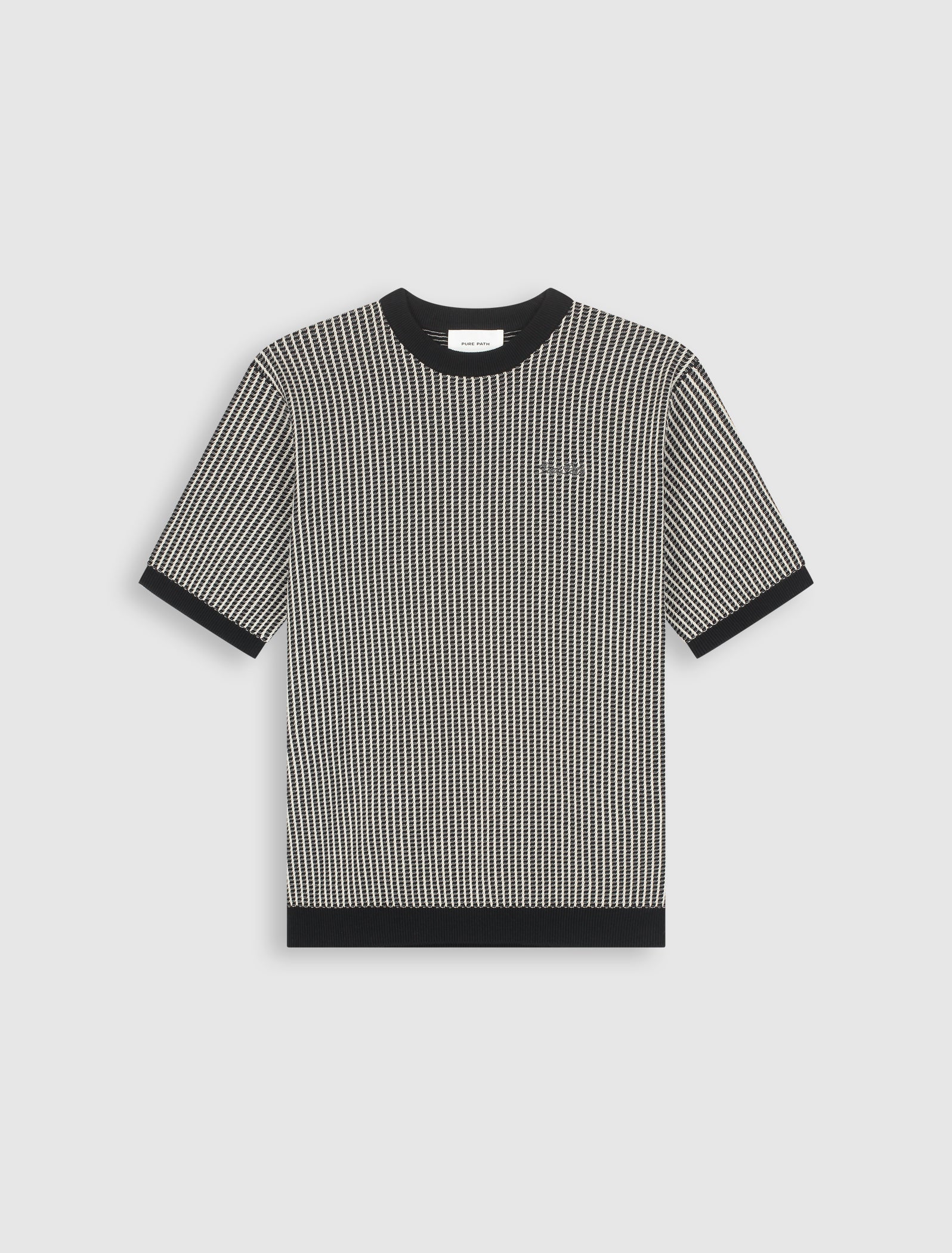 Ladder Stitch Knit T-shirt | Black