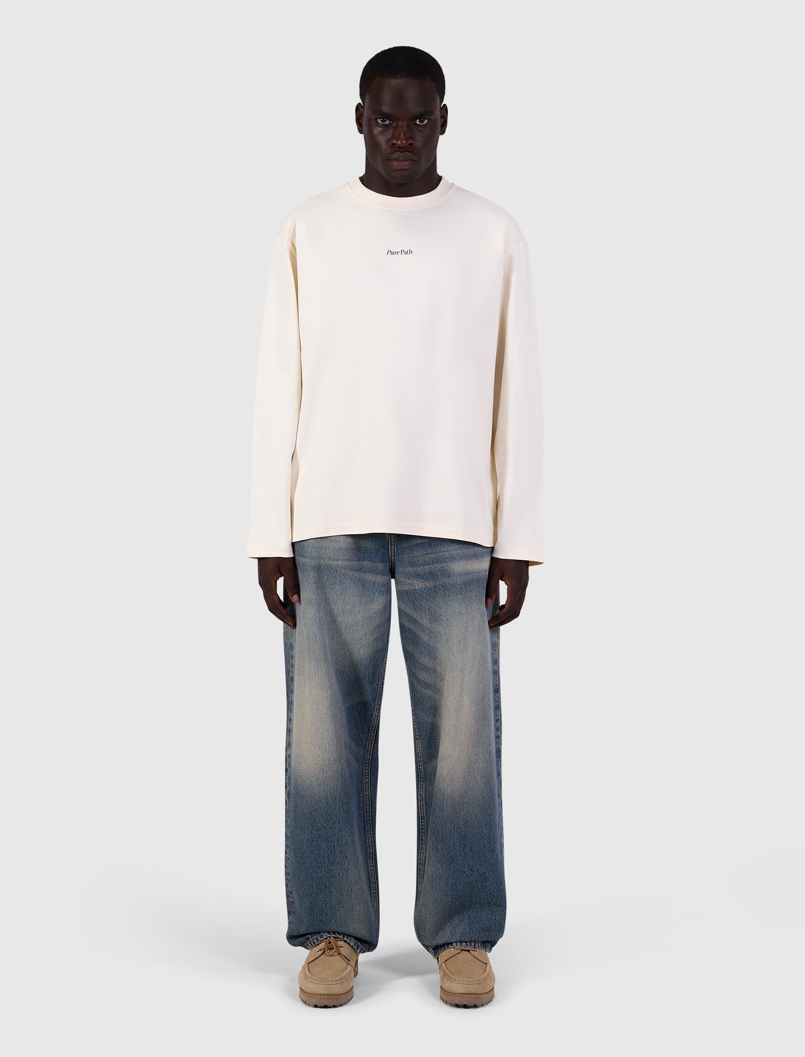 Trio of Flowers Longsleeve T-shirt | Ecru