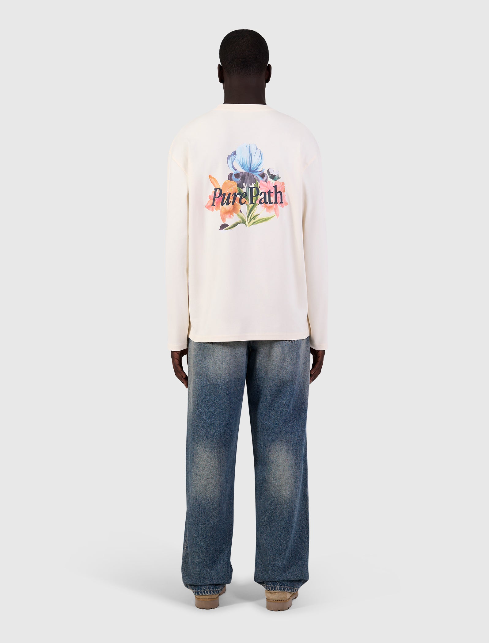 Trio of Flowers Longsleeve T-shirt | Ecru