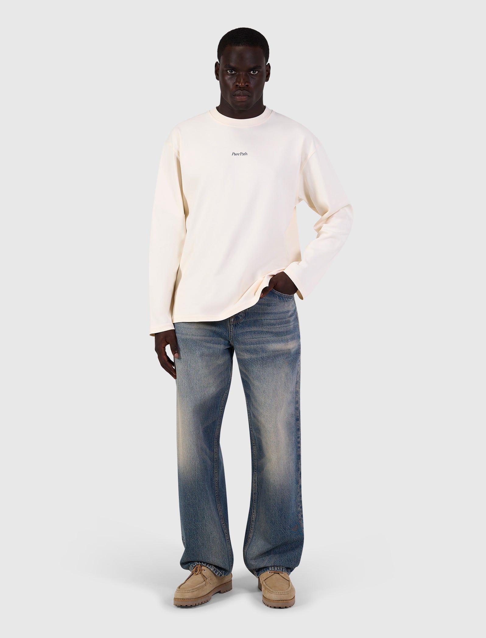 Trio of Flowers Longsleeve T-shirt | Ecru