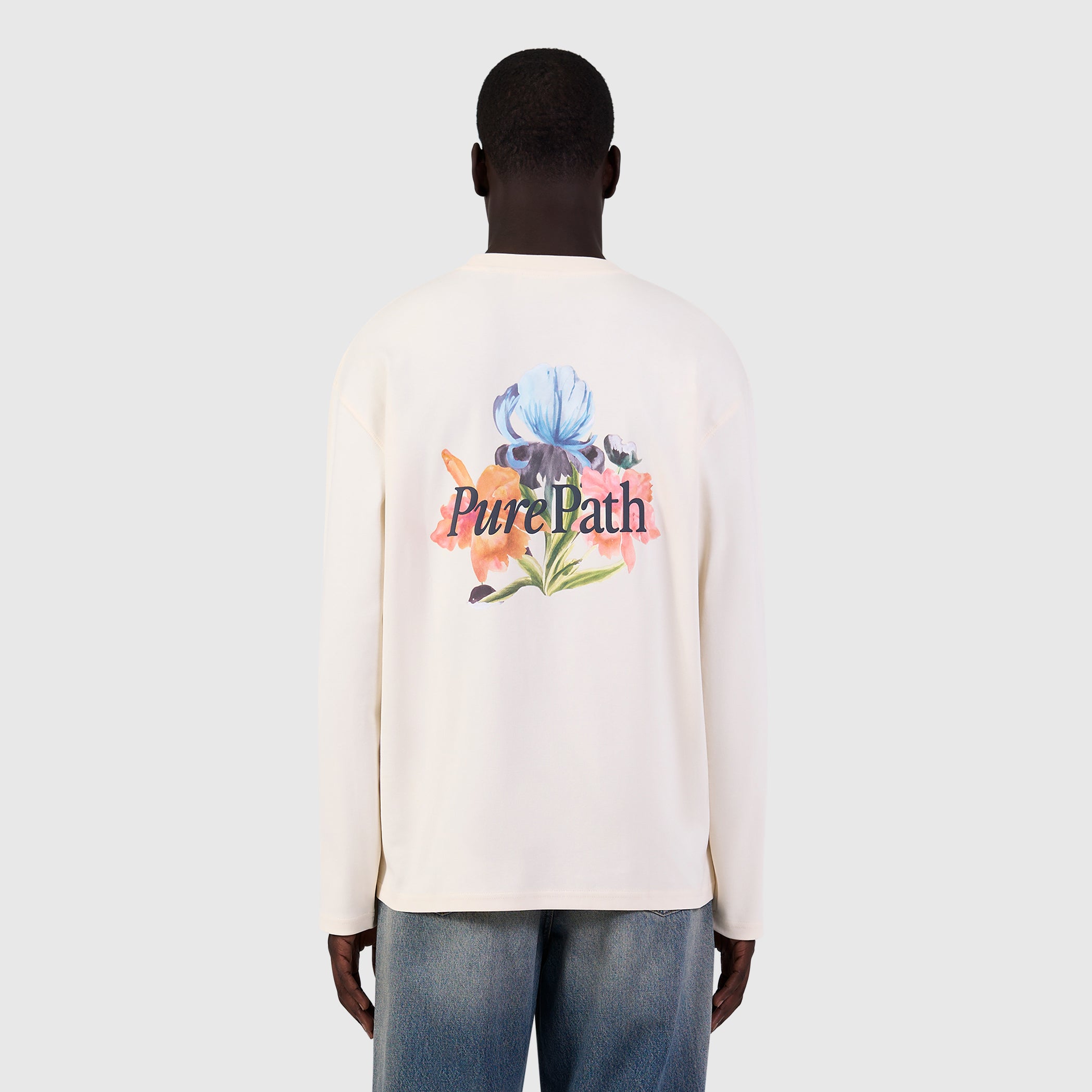 Trio of Flowers Longsleeve T-shirt | Ecru