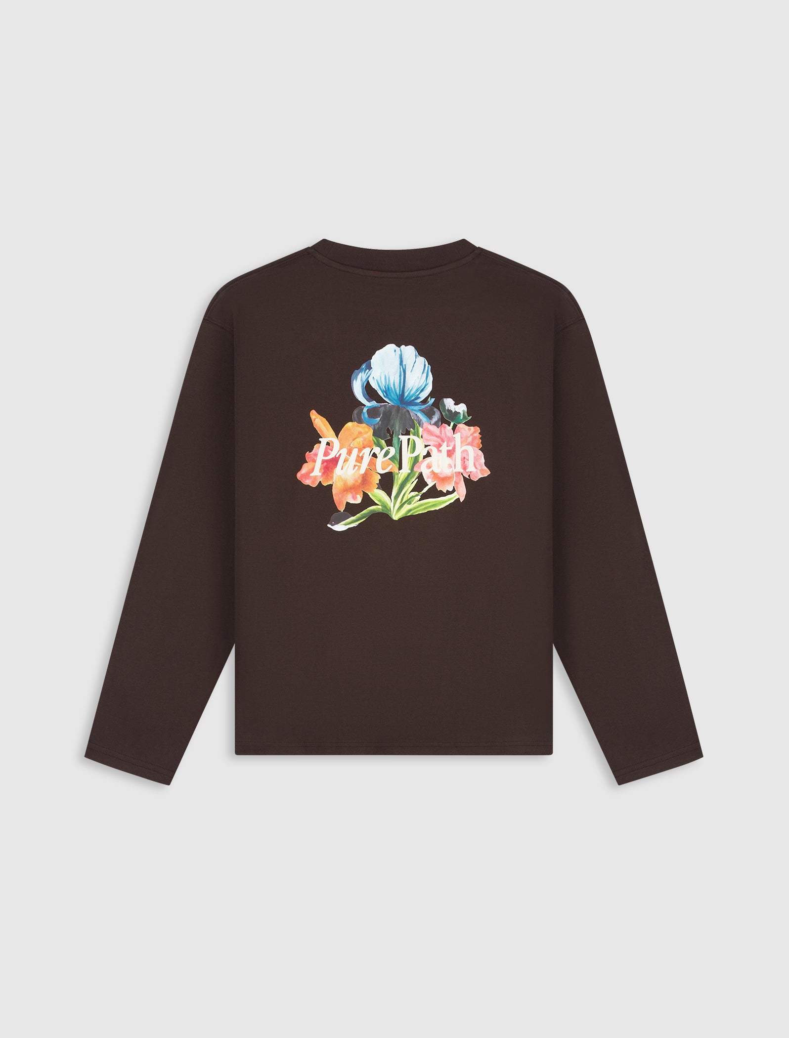 Trio of Flowers Longsleeve T-shirt | Dark Brown