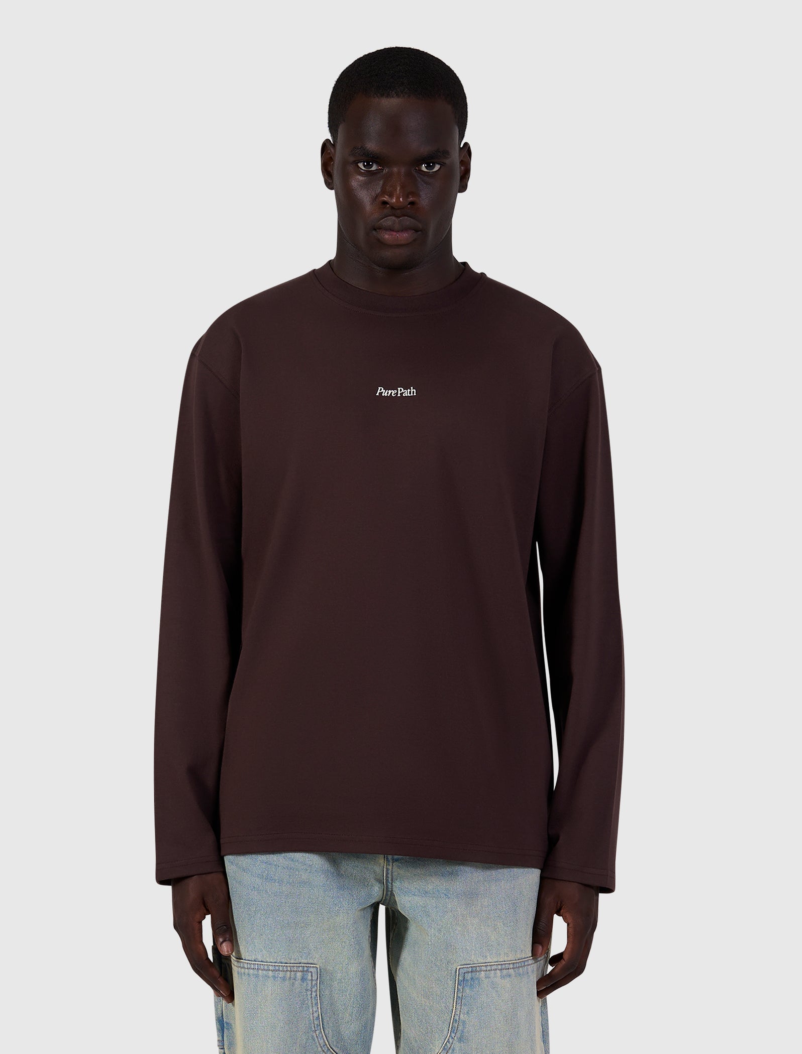 Trio of Flowers Longsleeve T-shirt | Dark Brown