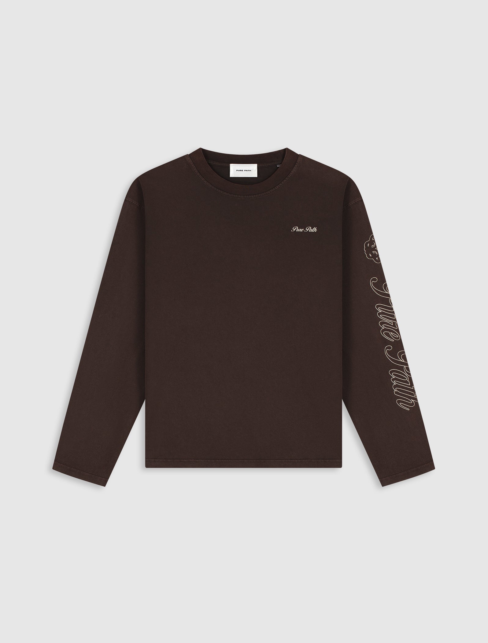 Washed Essence of Life Longsleeve T-shirt | Dark Brown